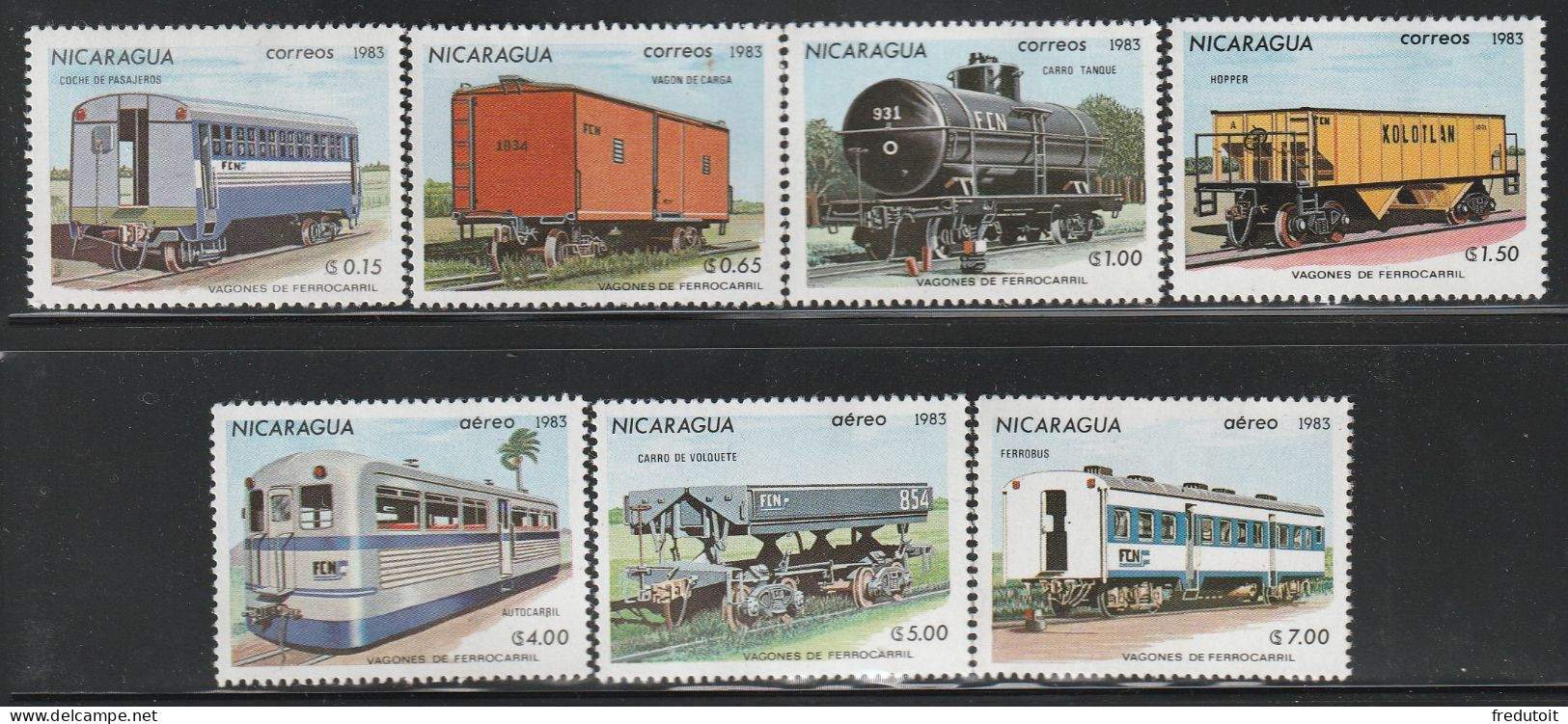 NICARAGUA - N°1264/7+PA N°1022/4 ** (1983) Wagons Des Chemins De Fer. - Nicaragua