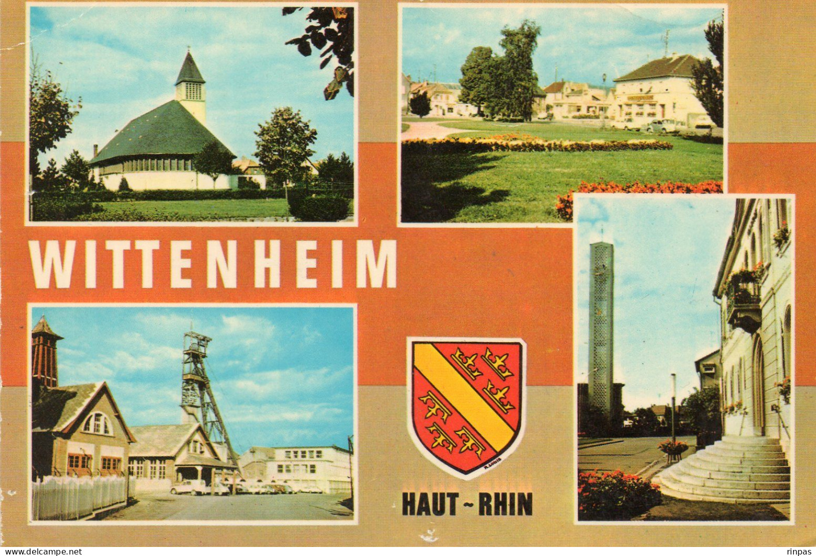(68) WITTENHEIM  , Mine De Potasse Théodore Et Anna, Chevalement , Multivue, église,  ( Haut Rhin ) - Wittenheim