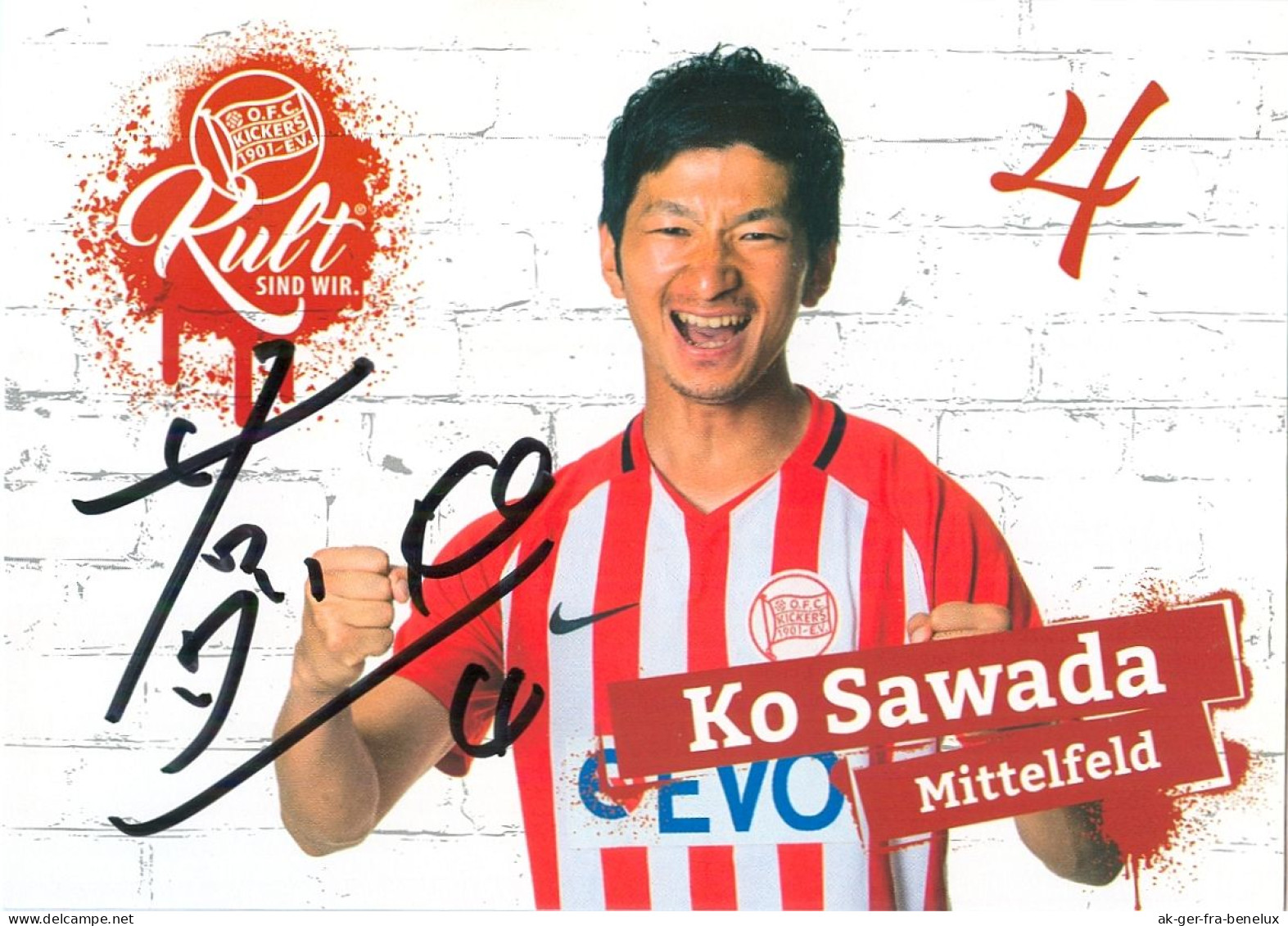 AK Ko Sawada Offenbacher Kickers 18-19 OFC Offenbach Ginsheim Gustavsburg FC Gießen Nunawading City FC Steinbach Haiger - Autografi