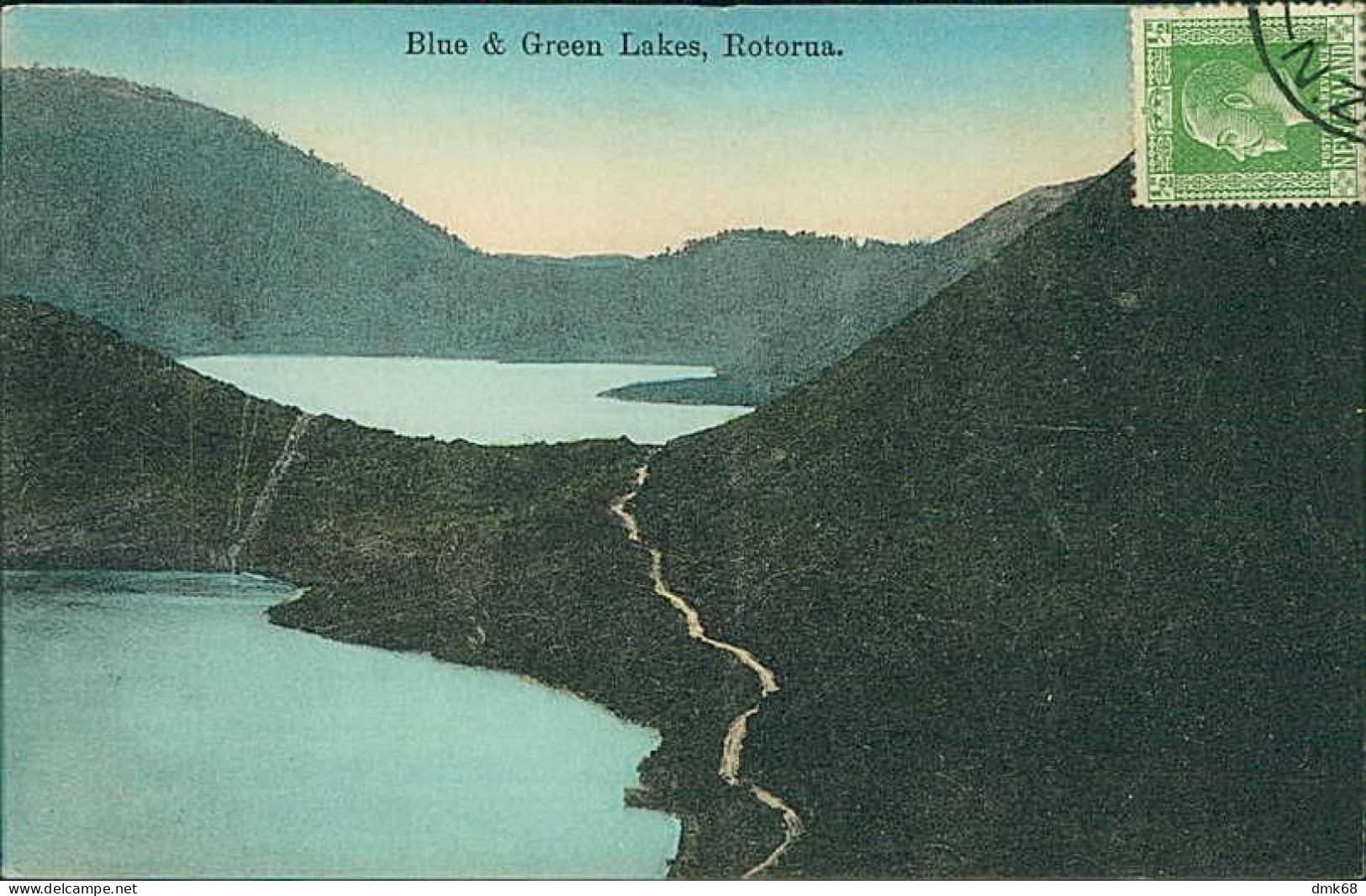 NEW ZEALAND - BLUE & GREEN LAKES - RORORUA - WILDMAN & AREYS SERIES -1920s / STAMP  (17452) - Nouvelle-Zélande