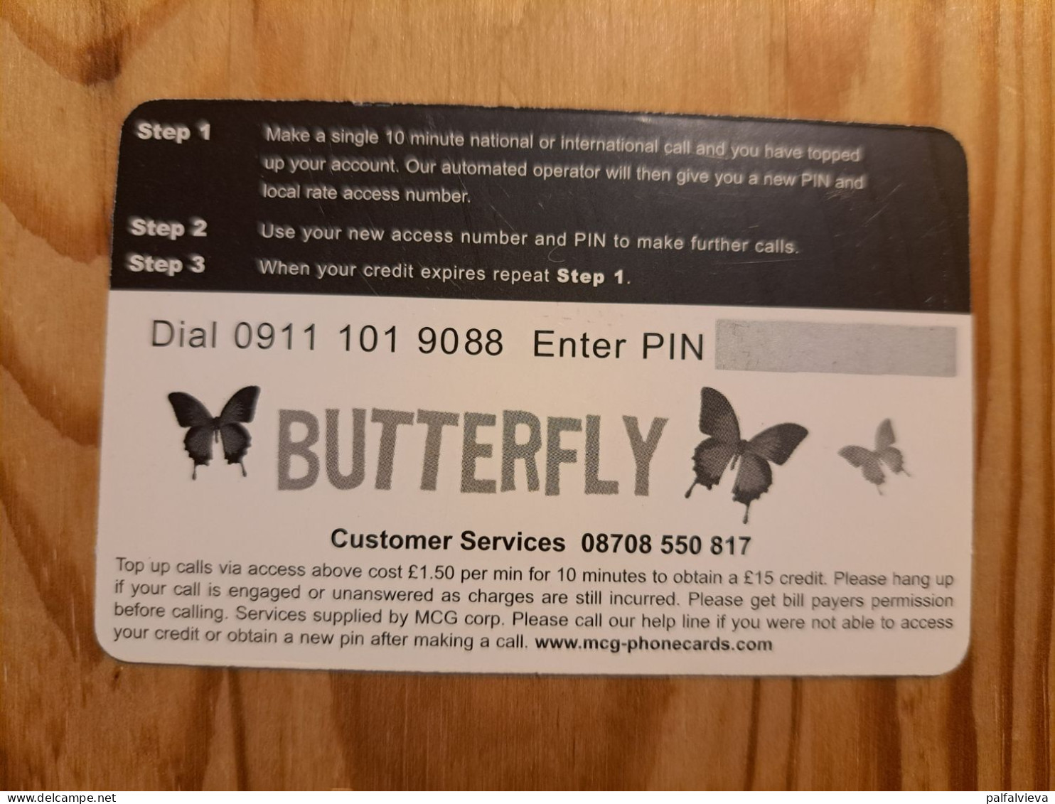 Prepaid Phonecard United Kingdom, Butterfly - Emissions Entreprises