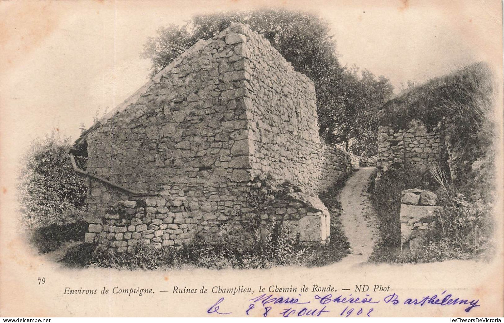 FRANCE - Environs De Comptègne - Vue Générale Ruines De Champlieu Le Chemin De Ronde - Nd Phot - Carte Postale Ancienne - Compiegne