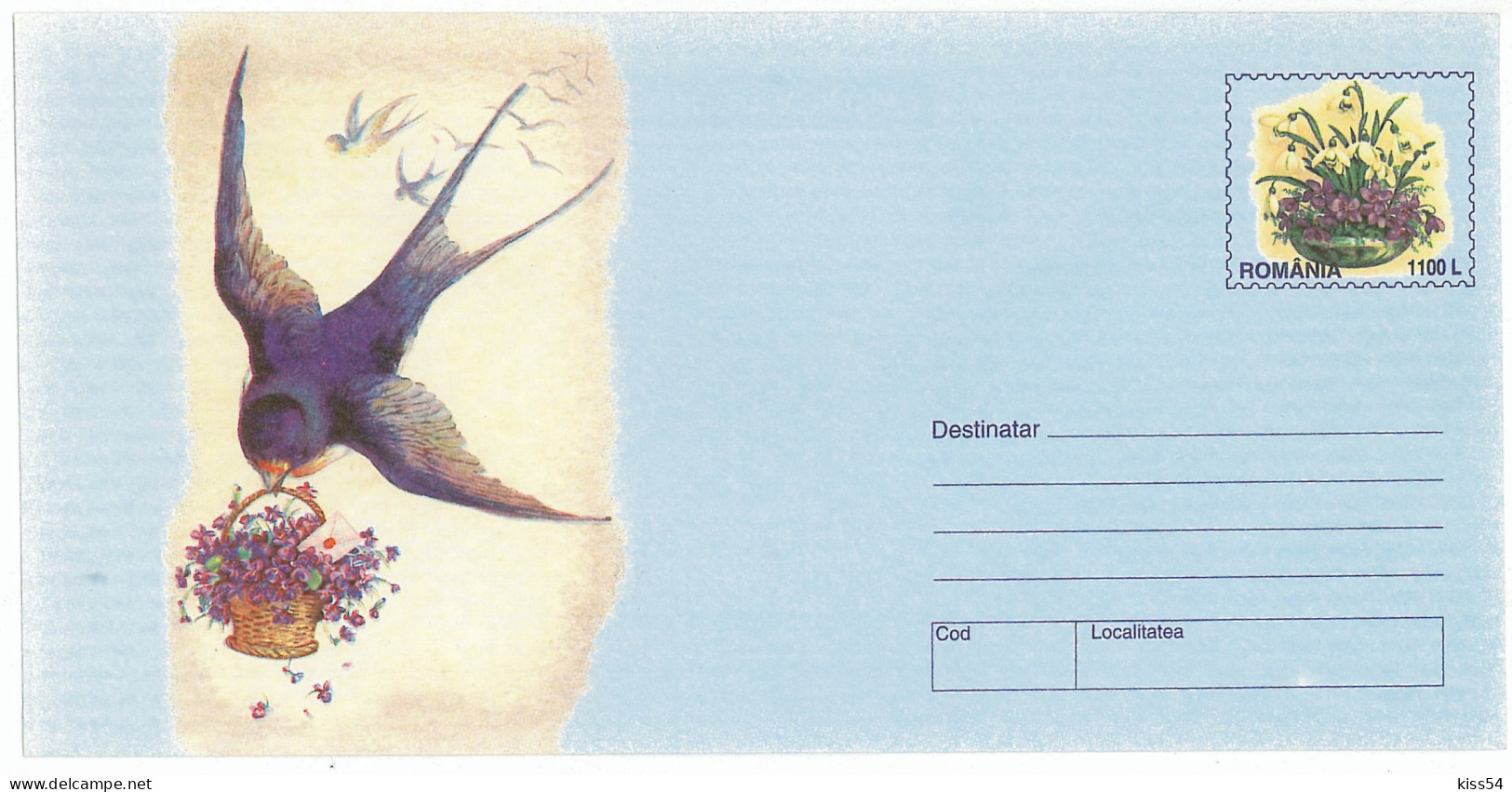 IP 99 - 4 SWALLOW, Romania - Stationery - Unused - 1999 - Rondini