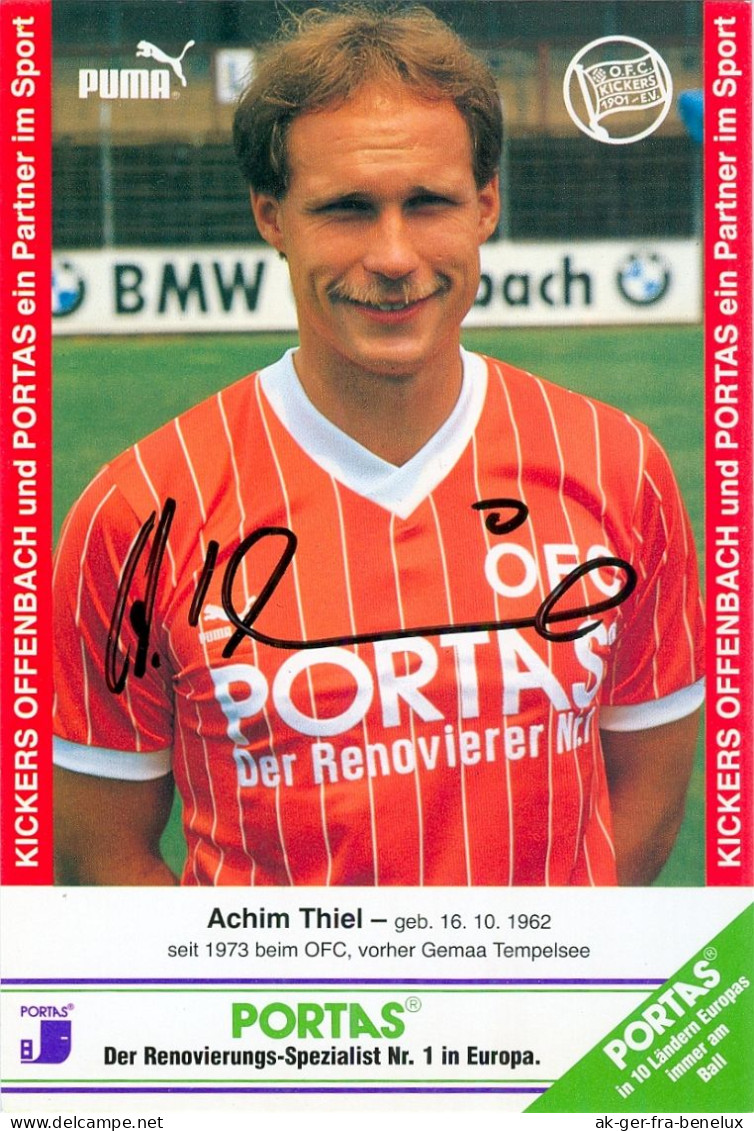 AK Achim Thiel Offenbacher FC Kickers 87-88 Gemaa Tempelsee OFC Offenbach Am Main Fußball Autogrammkarte Deutschland - Autographes