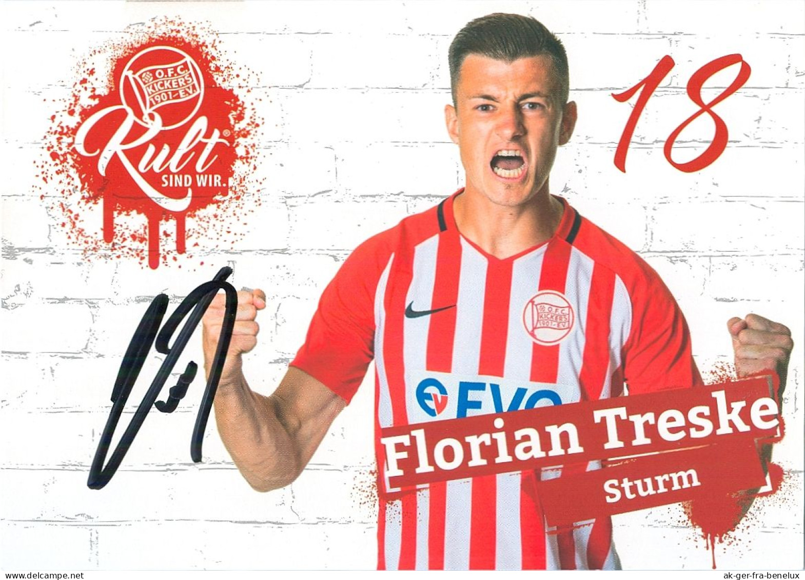 AK Florian Treske Offenbacher Kickers 18-19 OFC Ruhmannsfelden-Zachenberg Deggendorf SSV Ulm 1846 Stuttgarter Kickers - Handtekening