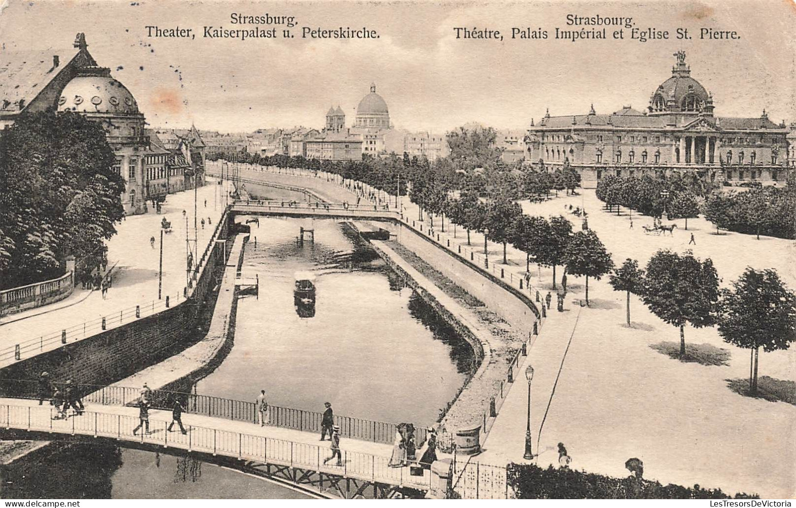 FRANCE - Strasbourg - Théâtre - Palais Impérial Et église Saint Pierre - Carte Postale Ancienne - Straatsburg