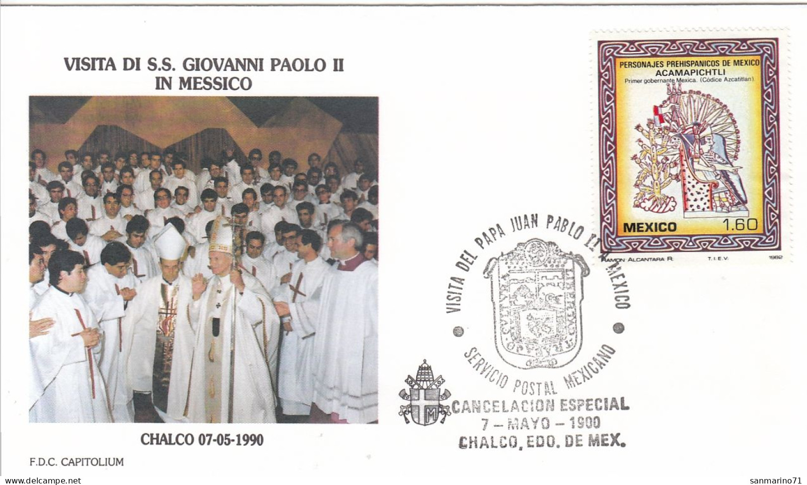 MEXICO Cover 9-22,popes Travel 1990 - Papi