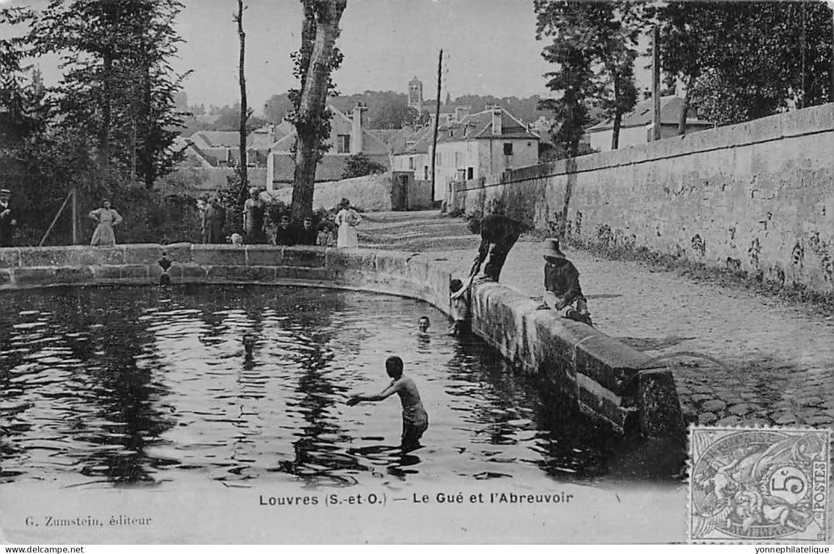 95 - VAL D'OISE - LOUVRES - Le Gué Et L'abreuvoir - Belle Animation - 10876 - Louvres