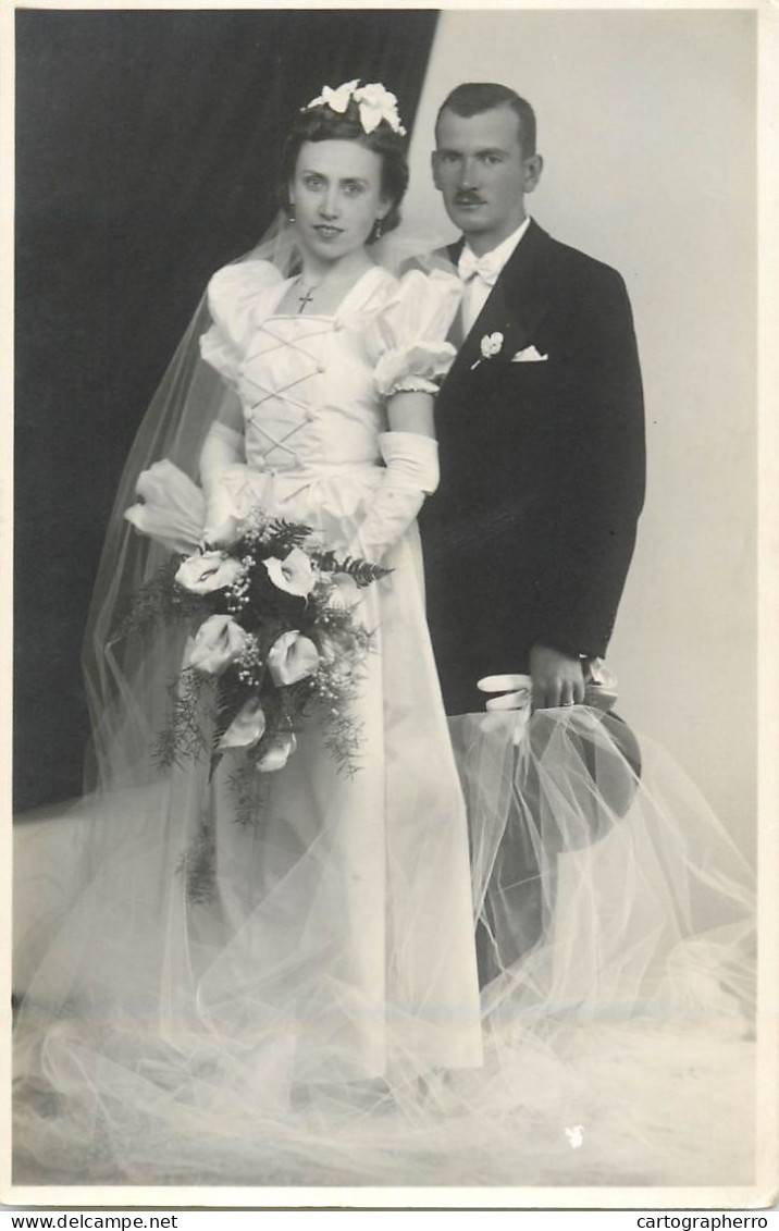 Marriage Vintage Souvenir Photo Postcard - Noces