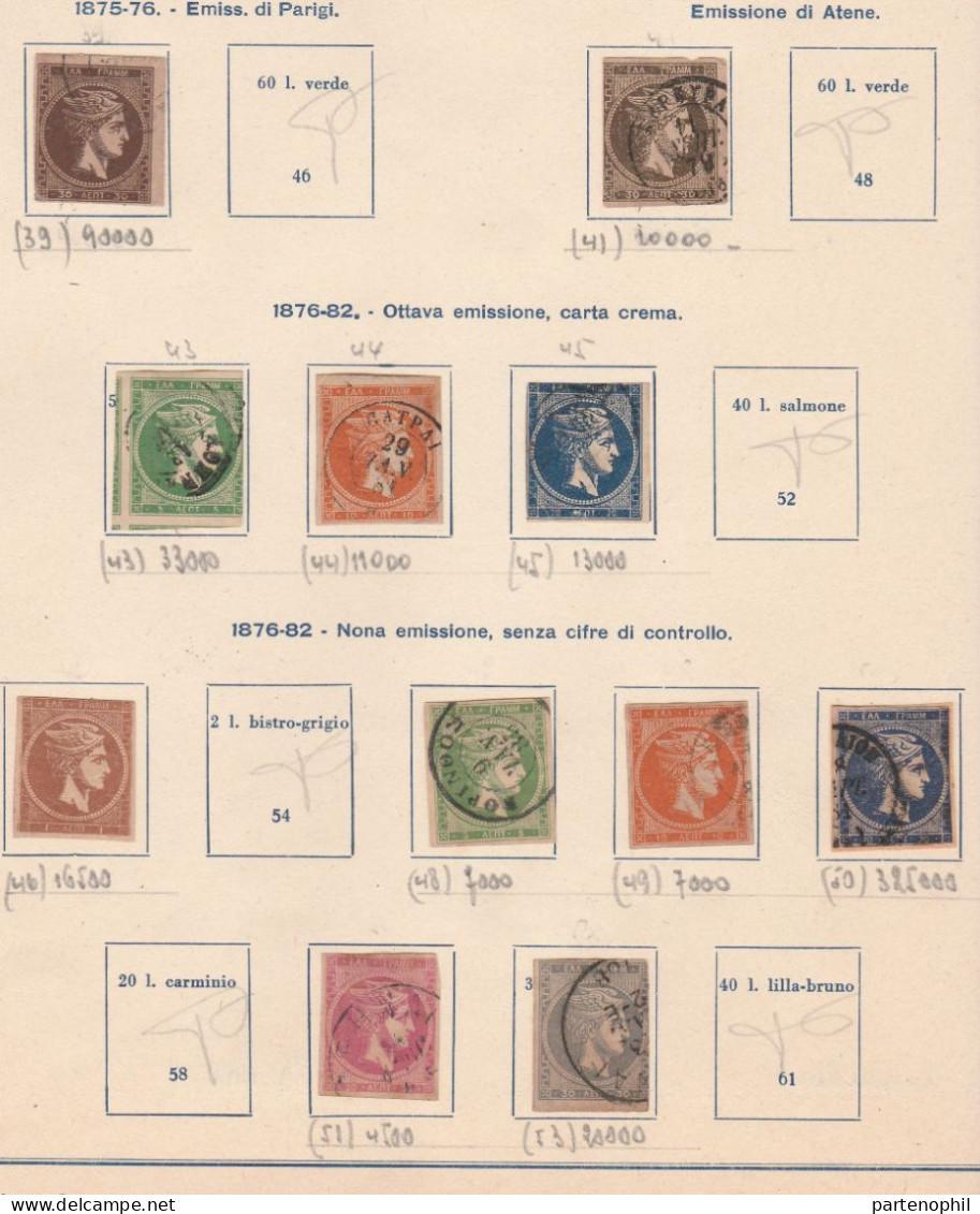 687 - Grecia 1862/1940 - Inizio Di Collezione Di Francobolli Usati Montata In Fogli D’album, Anche Una Piccola Sezione D - Sammlungen