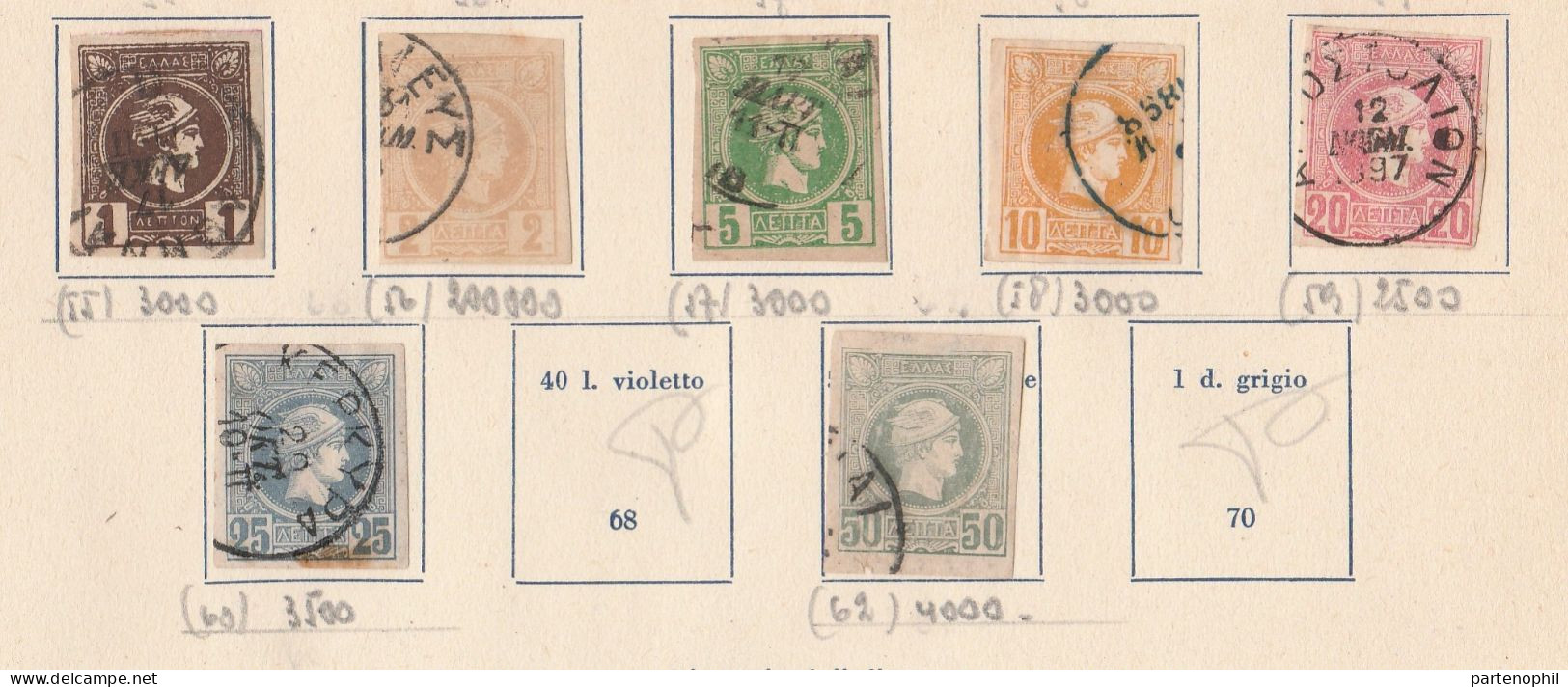 687 - Grecia 1862/1940 - Inizio Di Collezione Di Francobolli Usati Montata In Fogli D’album, Anche Una Piccola Sezione D - Verzamelingen