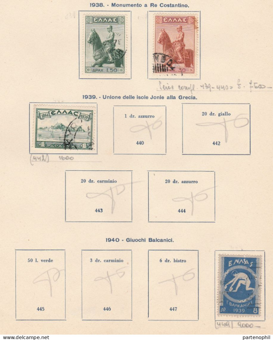 687 - Grecia 1862/1940 - Inizio di collezione di francobolli usati montata in fogli d’album, anche una piccola sezione d