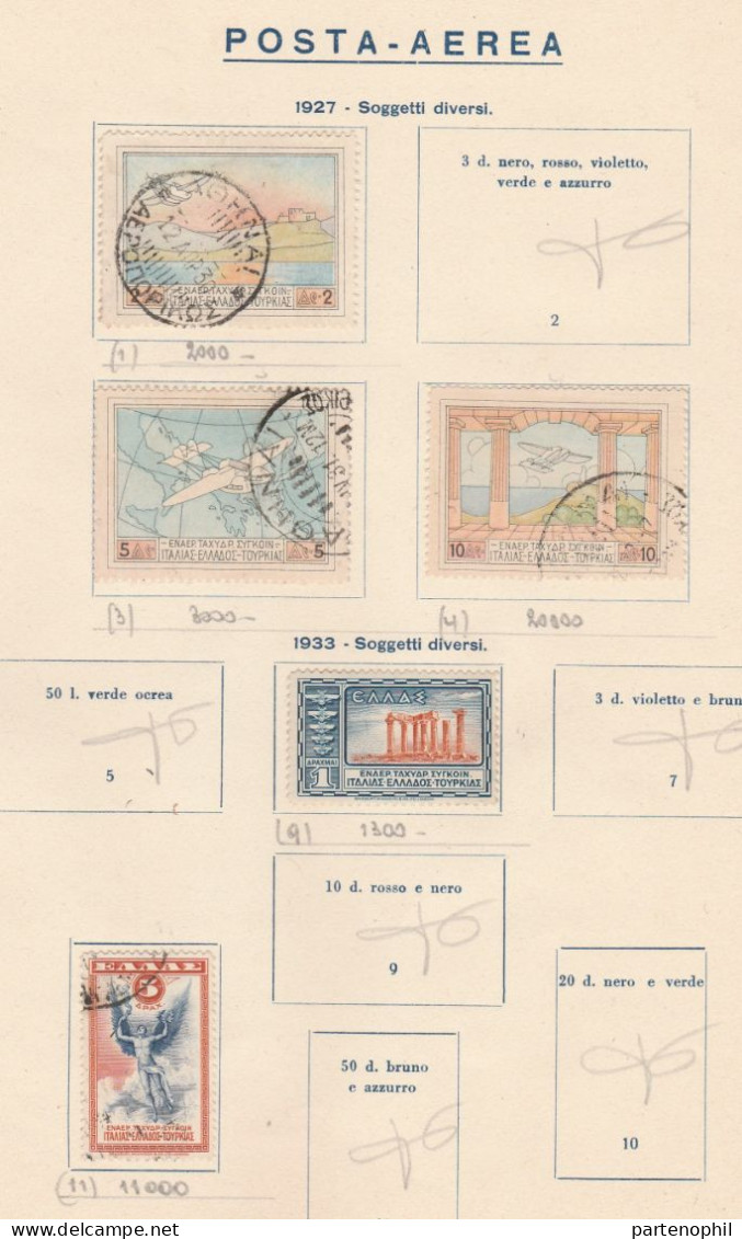 687 - Grecia 1862/1940 - Inizio di collezione di francobolli usati montata in fogli d’album, anche una piccola sezione d