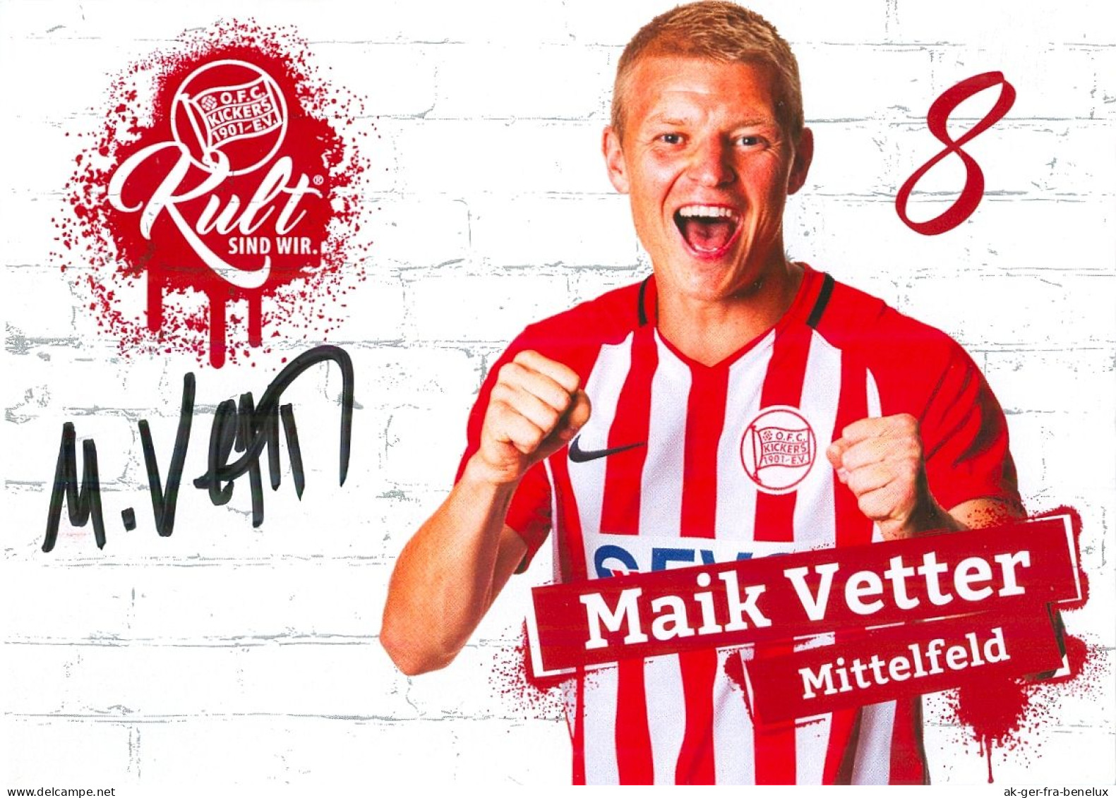 AK Maik Vetter Offenbacher Kickers 18-19 OFC Offenbach Am Main KSV Klein-Karben SV Wehen Wiesbaden Frankfurt Fußball - Authographs