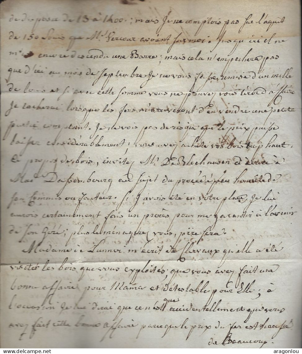 Luxembourg - Luxemburg -  Lettre 1805  -  Adressé Au Monsieur J.P. Warcken à La Forge De Bergh , Luxembourg - ...-1852 Préphilatélie