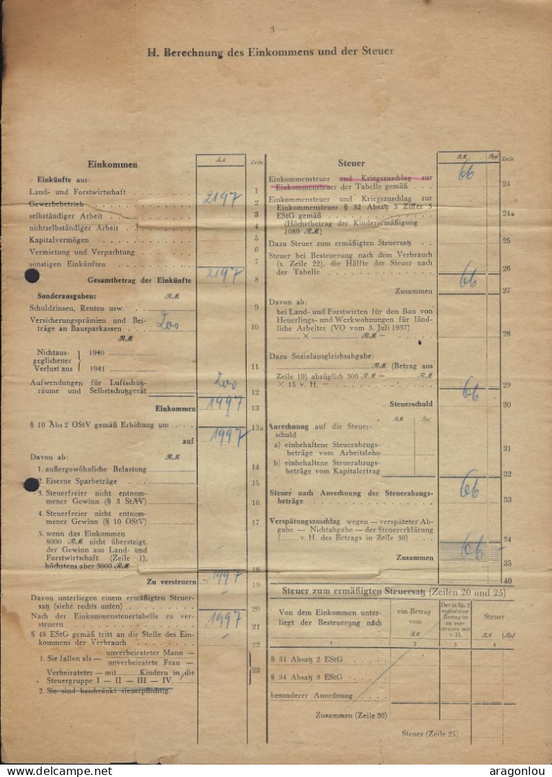 Luxembourg - Luxemburg -  BRIEF  STEUERABRECHNUNG  -  BESATZUNG  1942 - Luxemburg