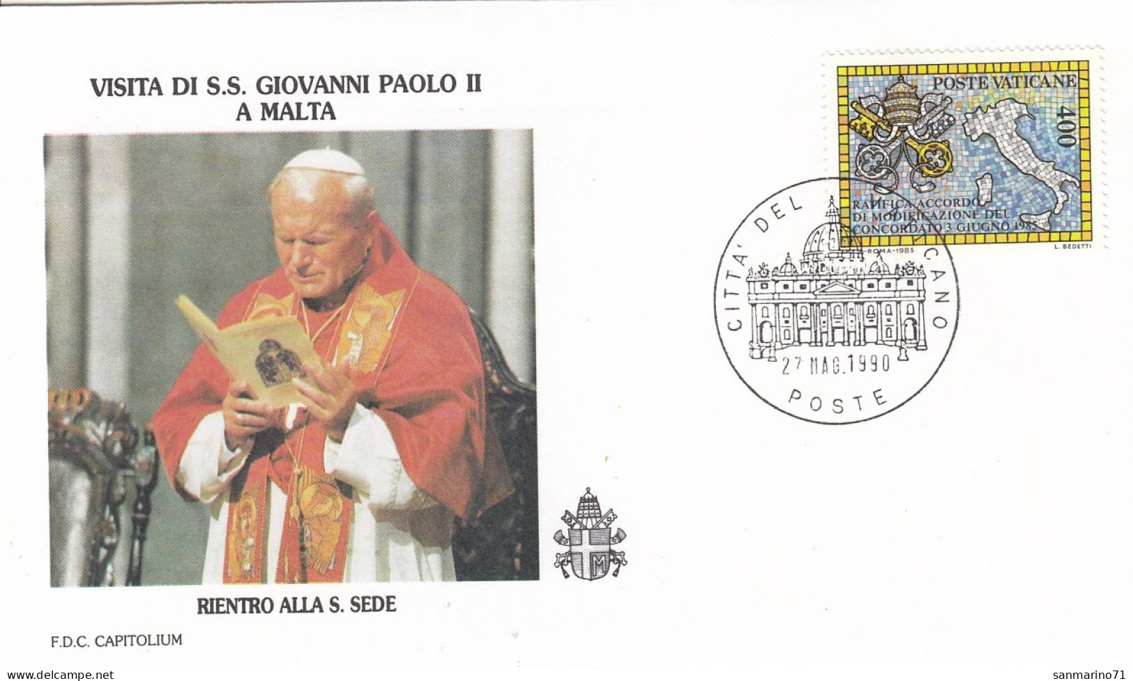 VATICAN Cover 9-40,popes Travel 1990 - Papi