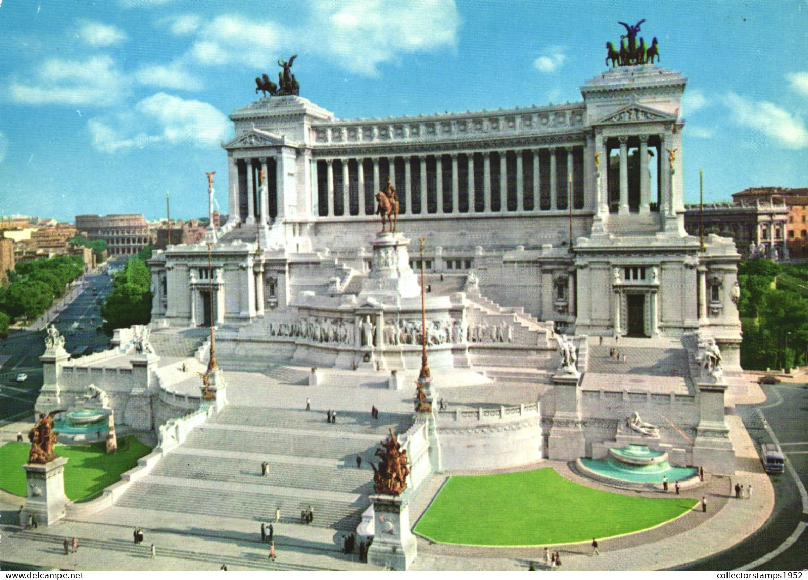 ROME, ALTAR OF THE NATION, ARCHITECTURE, STATUE, FOUNTAIN, CARS, ITALY, POSTCARD - Altare Della Patria