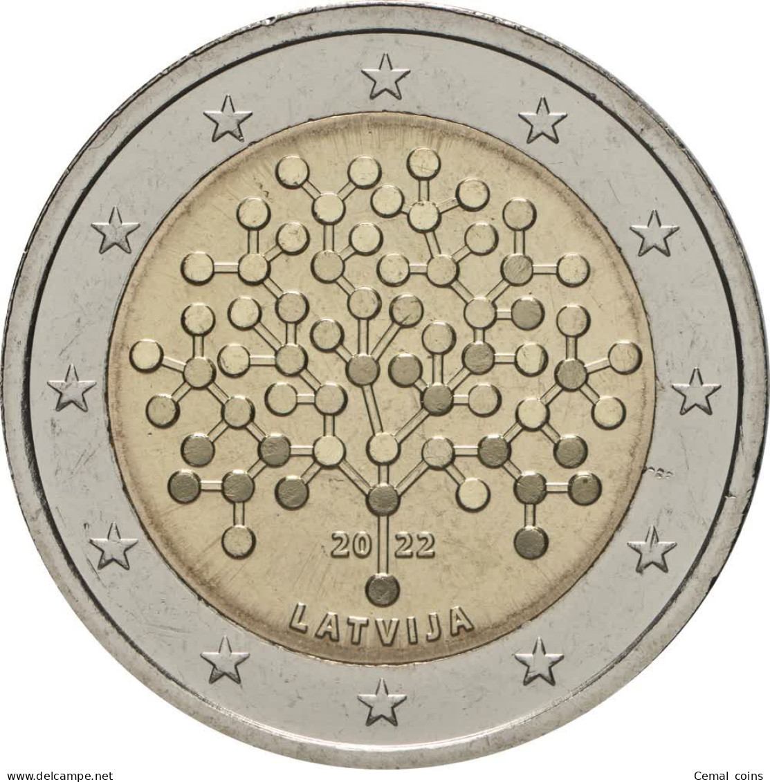 2 Euro 2022 Latvian Commemorative Coin - Financial Literacy. - Latvia