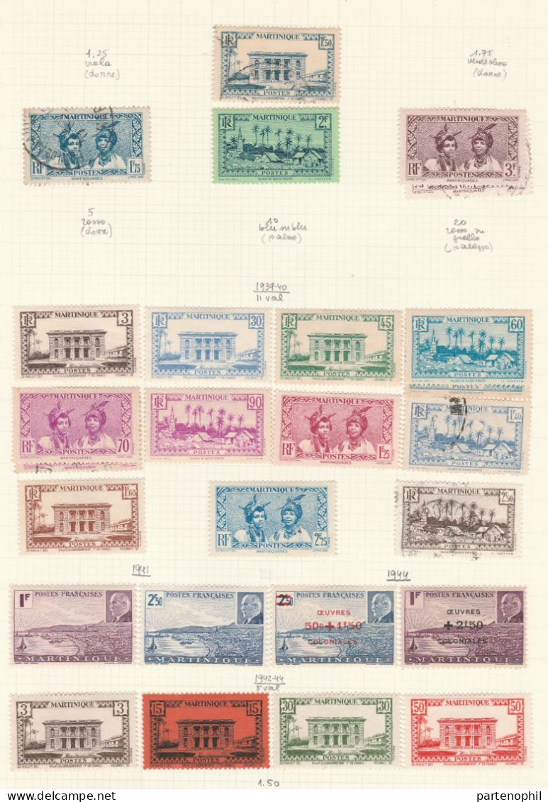 683 - Colonie Francesi 1892/1974 - Raccolte di Guadalupe, Martinica, S. Pierre et Miquelon, Guiana Francese, montate su