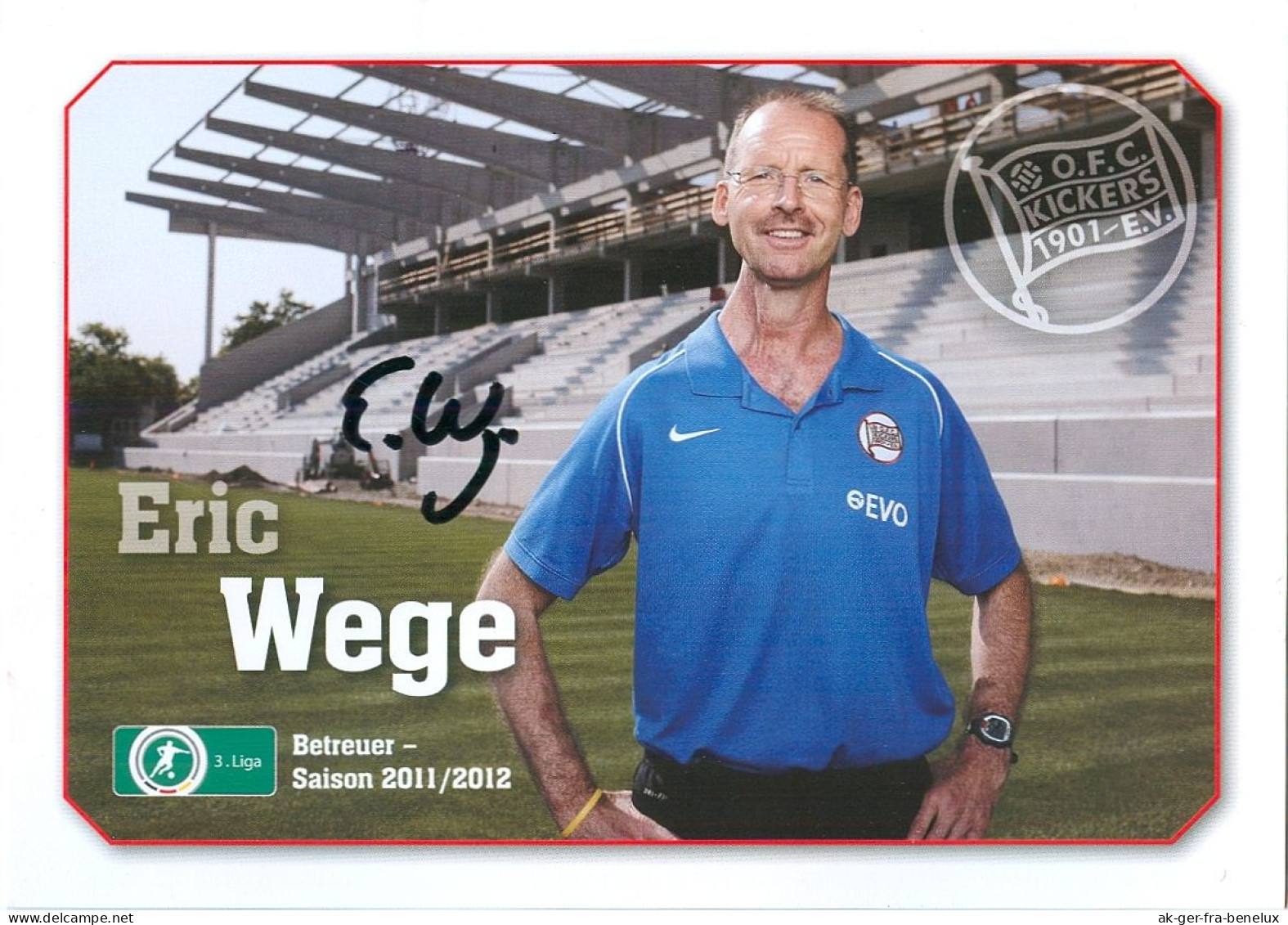 AK Eric Wege Offenbacher Kickers 11-12 OFC Offenbach Am Main Frankfurt Erik Autogrammkarte Fußball Deutschland Hessen - Autographes