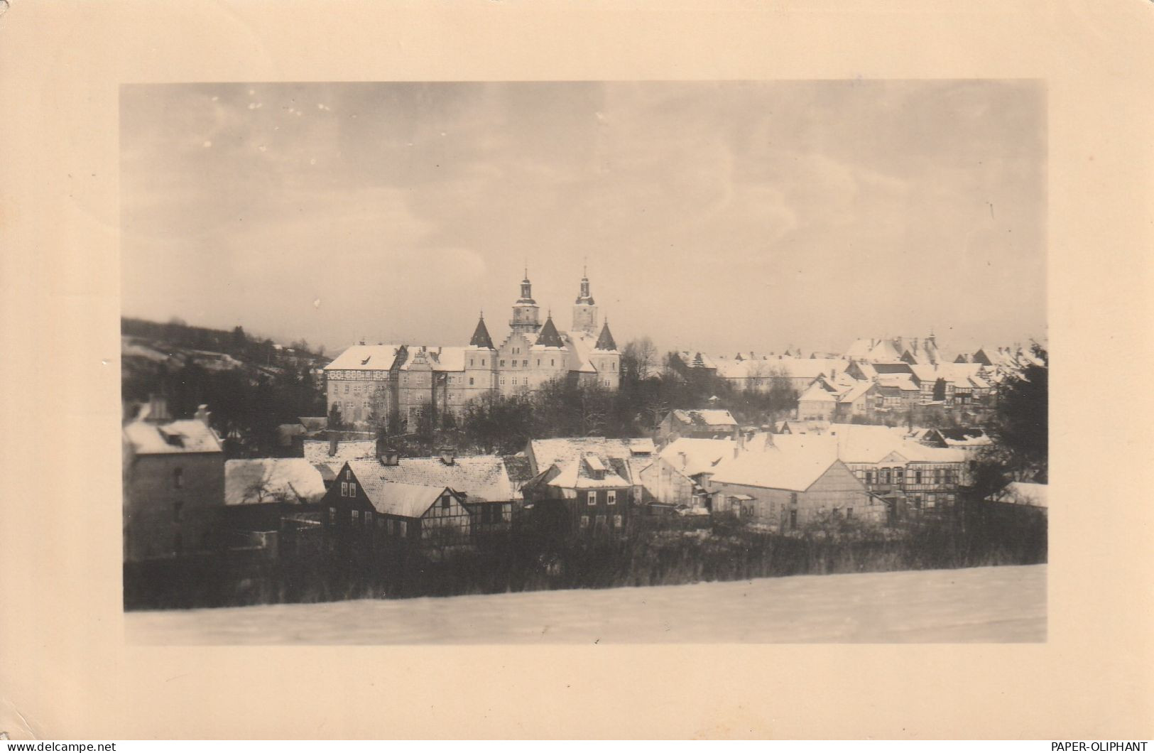 0-6056 SCHLEUSINGEN, Blick über Den Verschneiten Ort, 1955 - Schleusingen