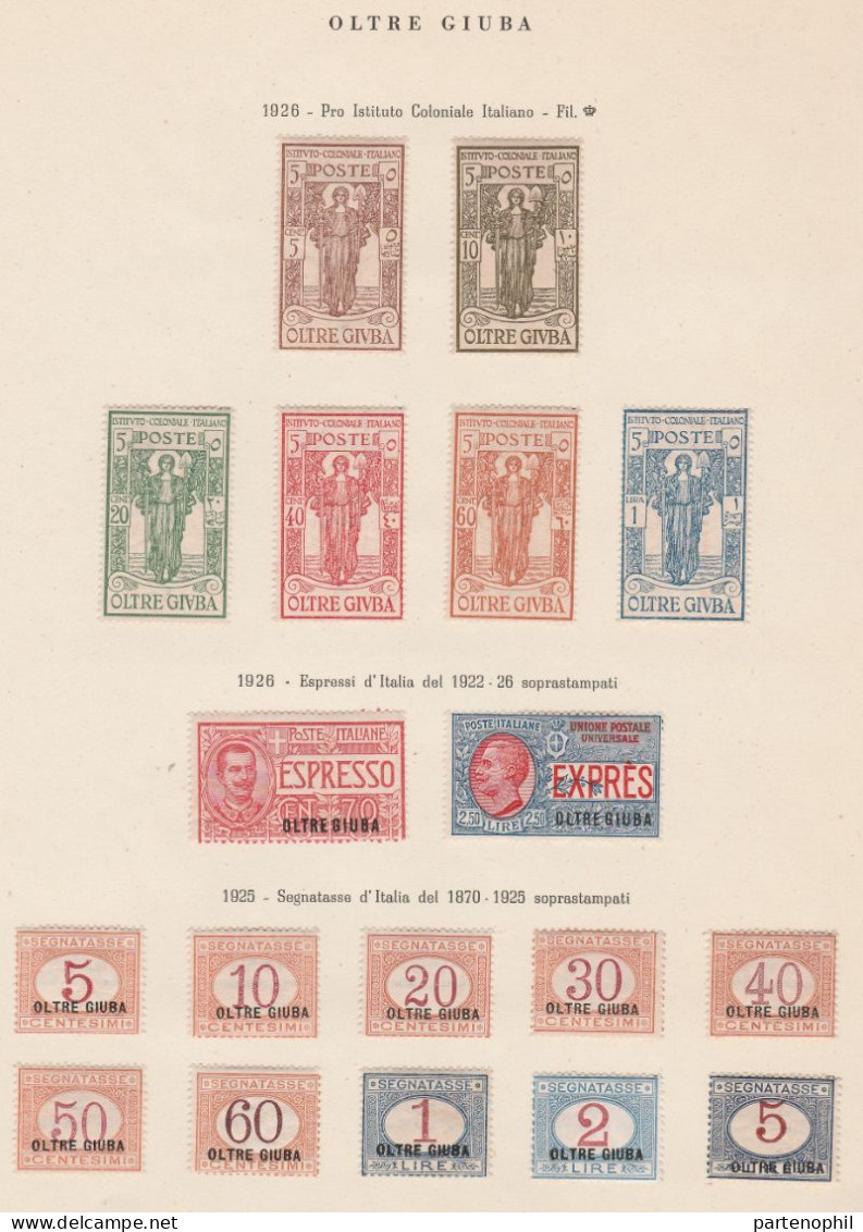 681 - Oltre Giuba 1925/26 - Raccolta Del Periodo, Notati, Espressi, Segnatasse, Pacchi Postale E Segnatasse Per Vaglia, - Oltre Giuba