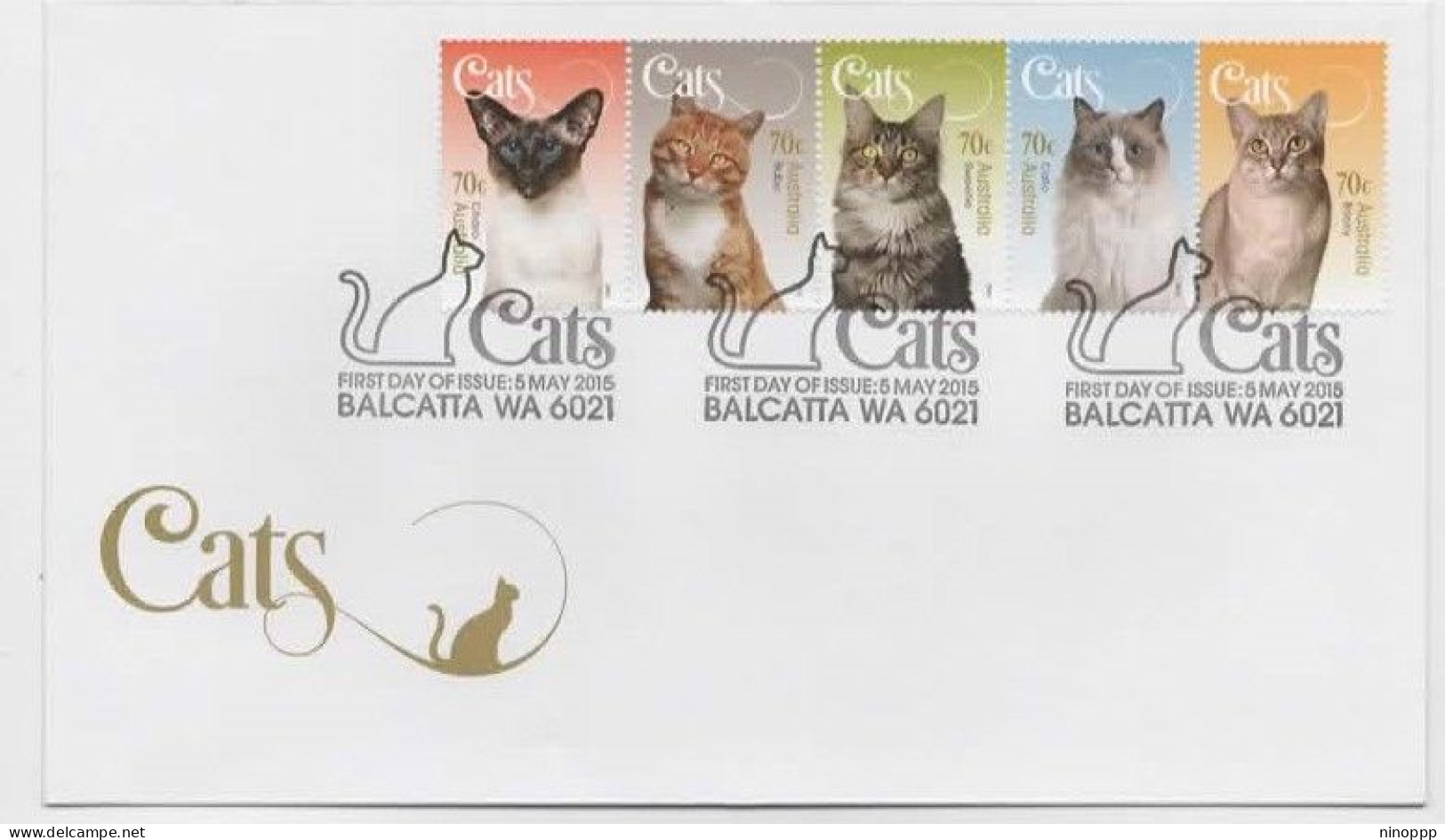 Australia 2015  Cats, First Day Cover - Postmark Collection