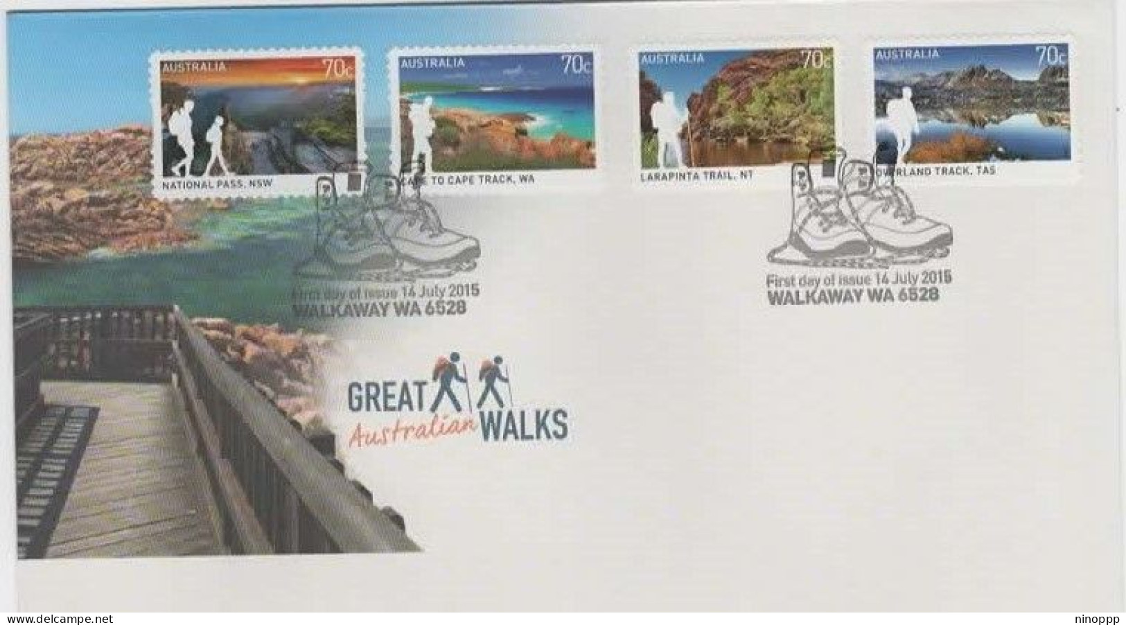 Australia 2015 Great Walks,self-adhesive  FDC - Postmark Collection