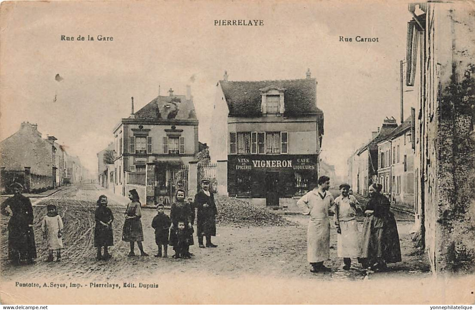 95 - VAL D'OISE - PIERRELAYE - Rue De La Gare Et Rue Carnot - Animation - 10895 - Pierrelaye