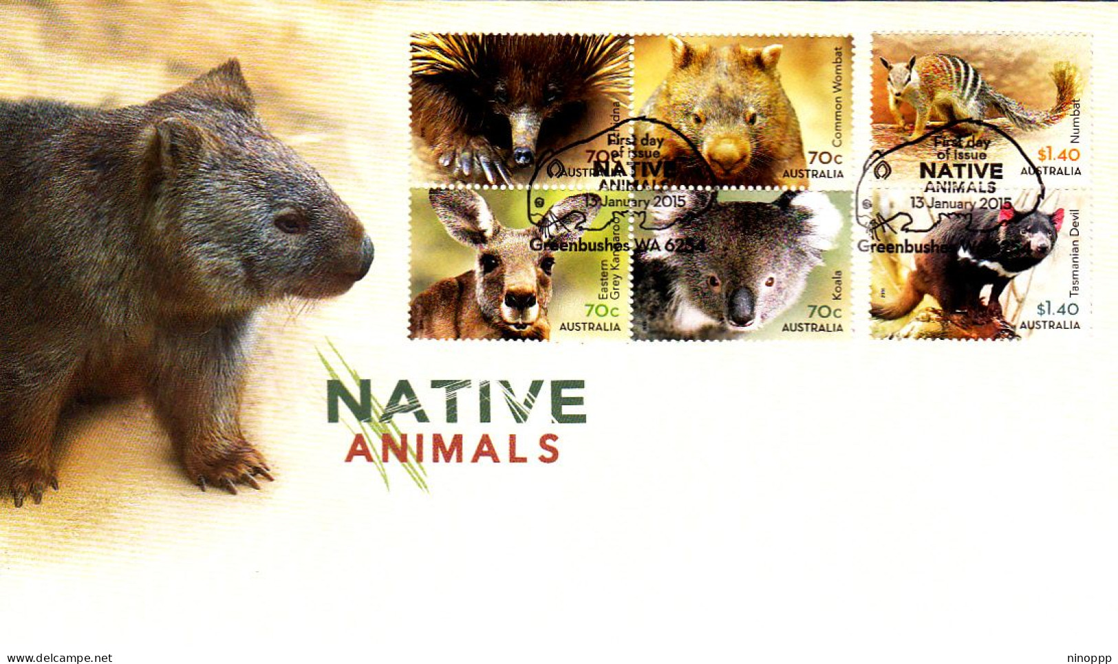 Australia 2015 Native Animals FDC - Poststempel