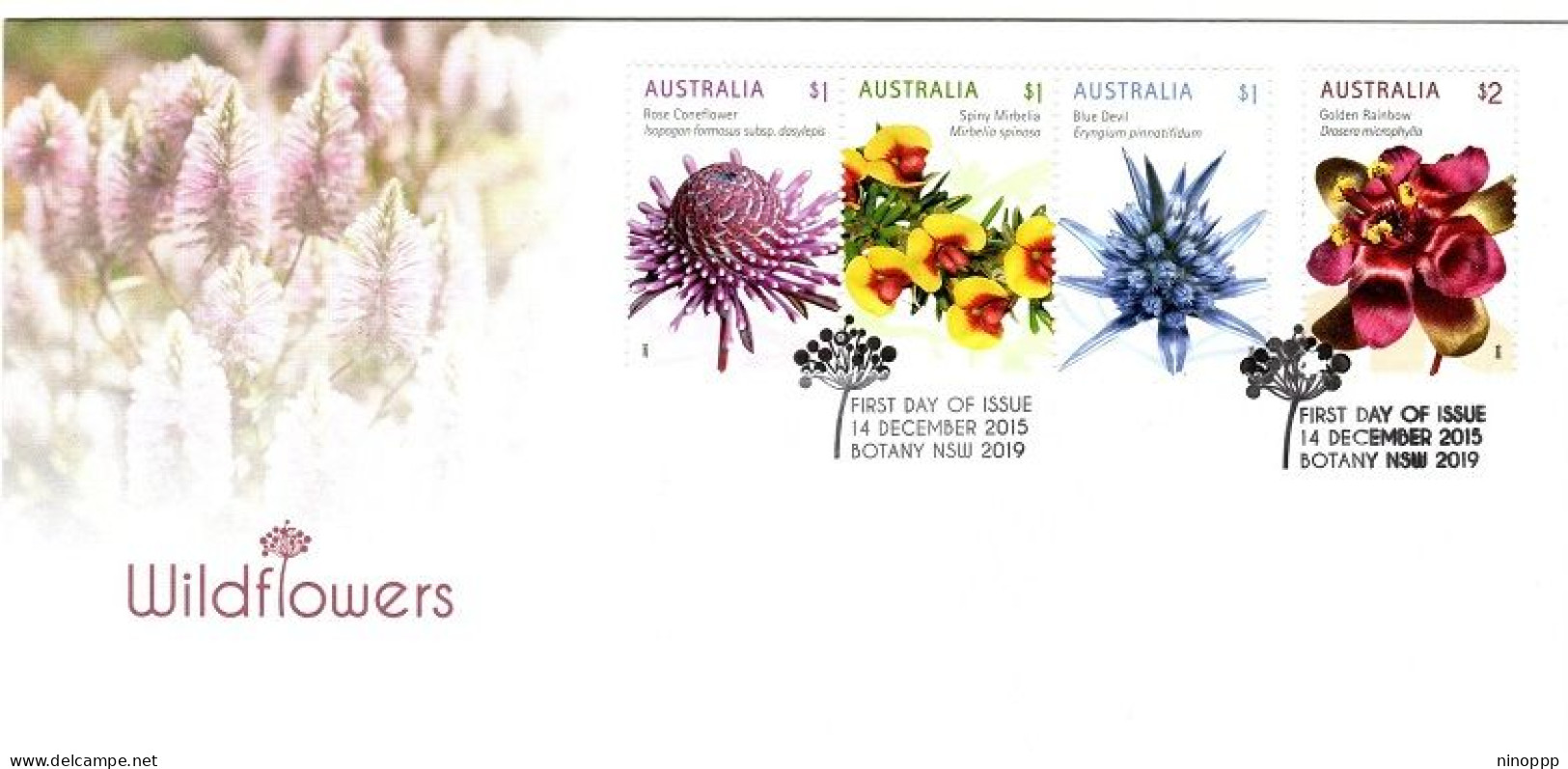 Australia 2015 Wildflowers FDC - Bolli E Annullamenti