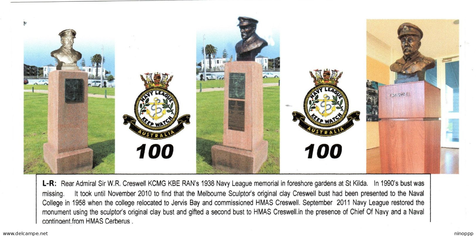 Australia 2015 Centenary Navy League Of Australia In Victoria  100 Years ,souvenir Cover - Poststempel