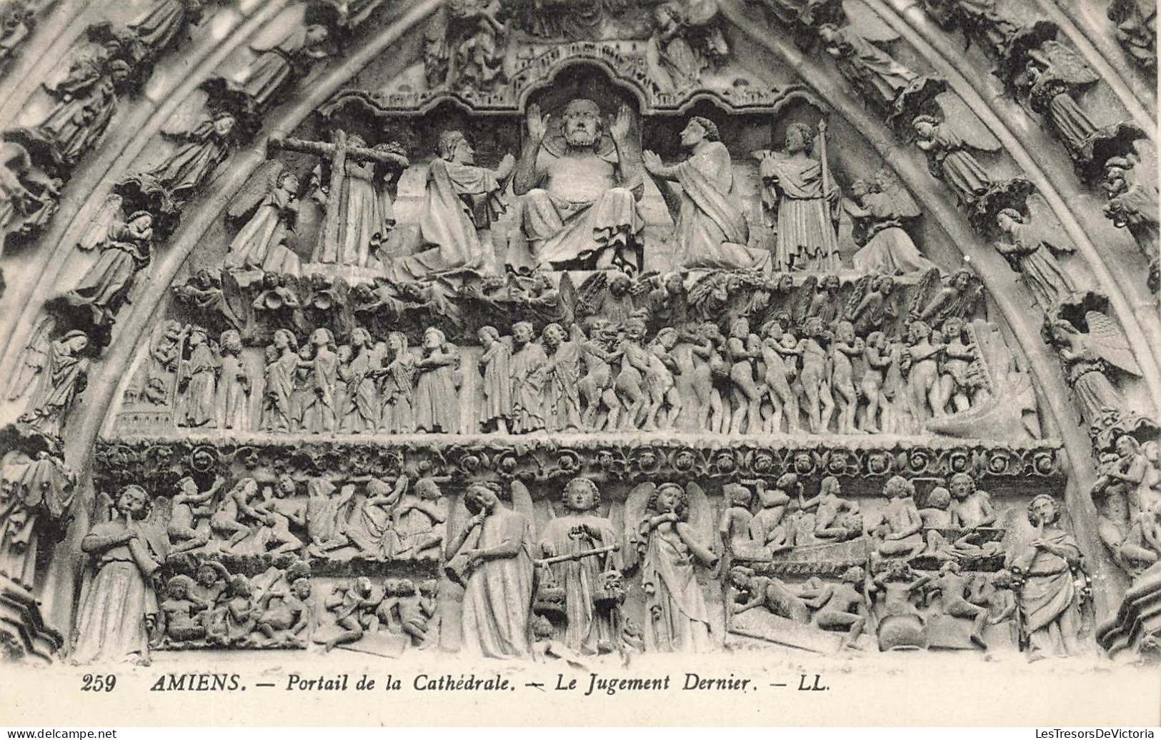 FRANCE - Amiens -Portail De La Cathédrale - Le Jugement Dernier- Carte Postale Ancienne - Amiens