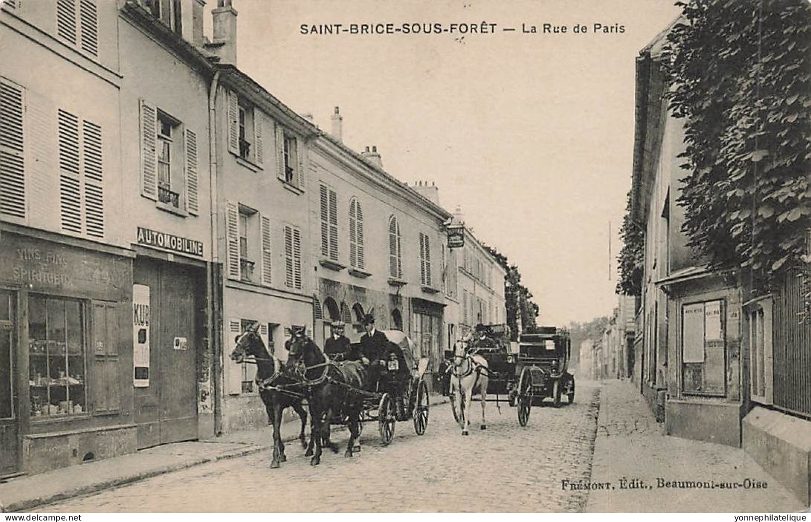 95 - VAL D'OISE - SAINT BRICE SOUS FORÊT - La Rue De Paris - Belle Animation Voitures Attelées - 10903 - Saint-Brice-sous-Forêt