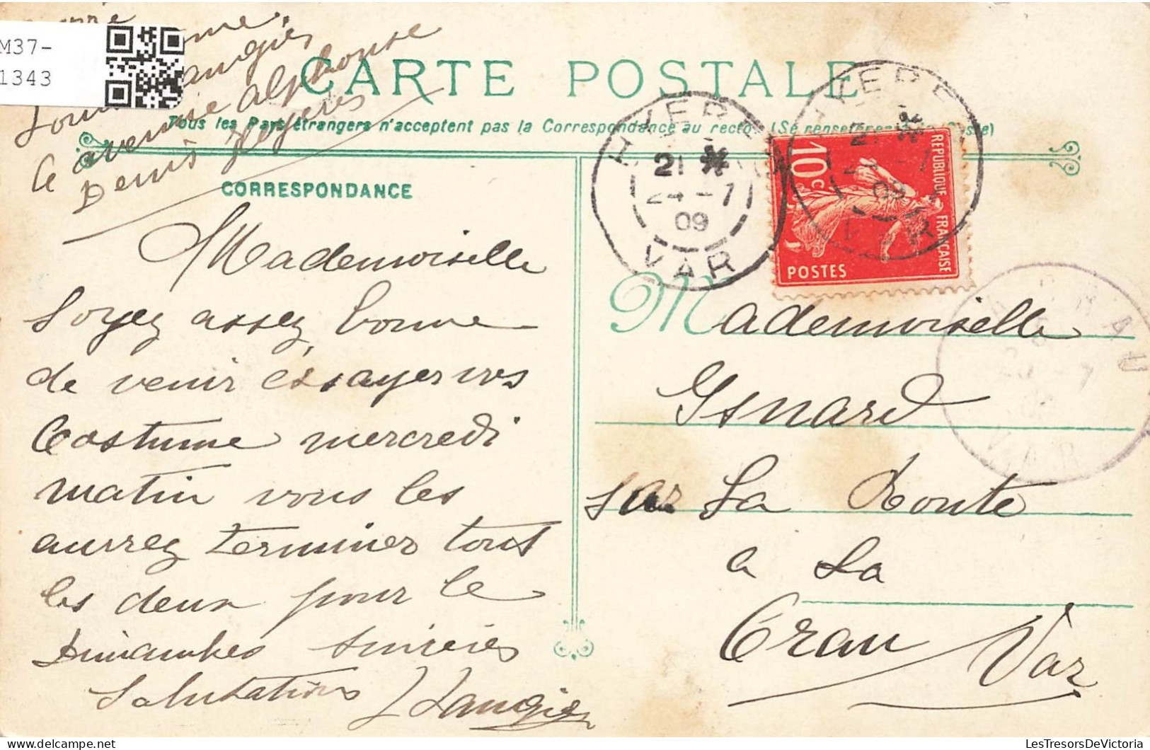 FRANCE - Carqueiranne - Les Pins - Étude - Ligne Du Sud De La France - Carte Postale Ancienne - Carqueiranne