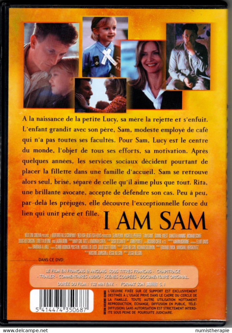 I Am Sam : Sean Penn & Michelle Pfeiffer : 2002 : 2h12 (PAL Version Française) - Romantici