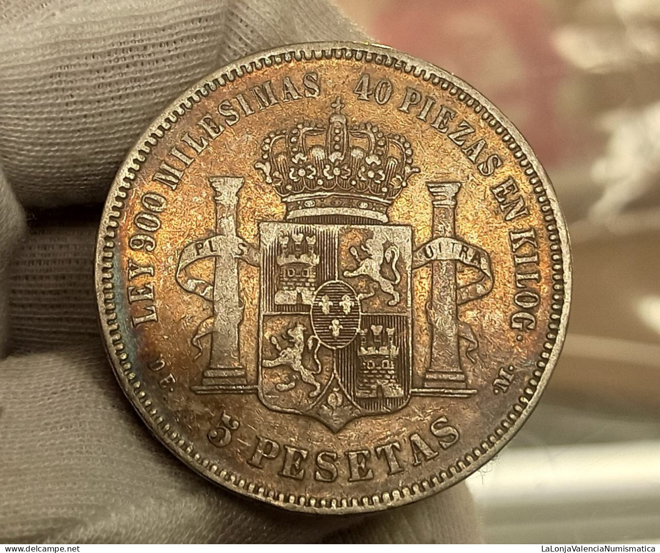 España Spain Duro 5 Pesetas Alfonso XII 1875 *75 DEM Km 671 Plata - Otros & Sin Clasificación