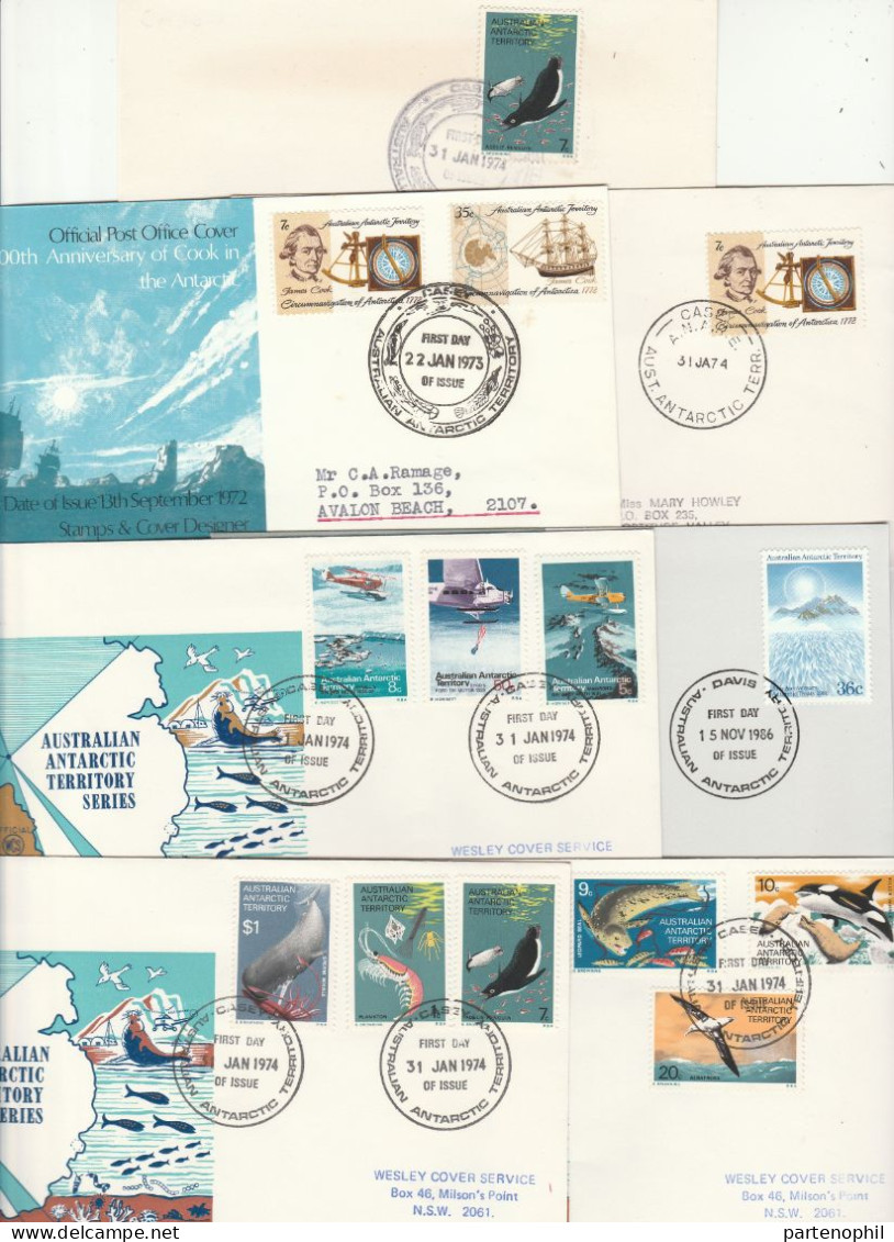 679 - Antarctic Territorio Antartico Australiano 1972/1986 - Insieme di 80 buste FDC del periodo molto