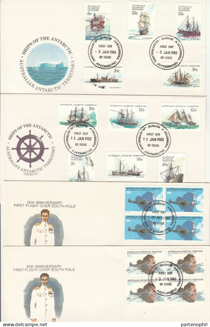 679 - Antarctic Territorio Antartico Australiano 1972/1986 - Insieme di 80 buste FDC del periodo molto