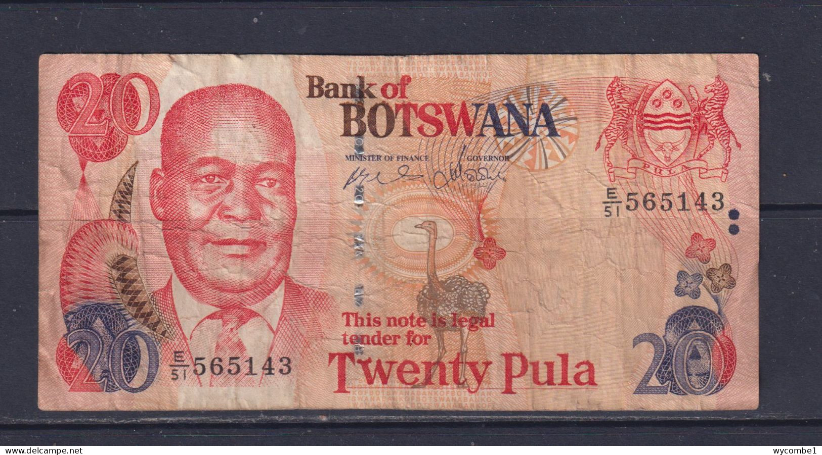 BOTSWANA - 2002 20 Pula Circulated Banknote - Botswana