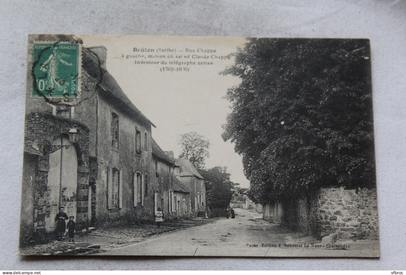 Cpa 1923, Brulon, Rue Chappe, Sarthe 72 - Brulon