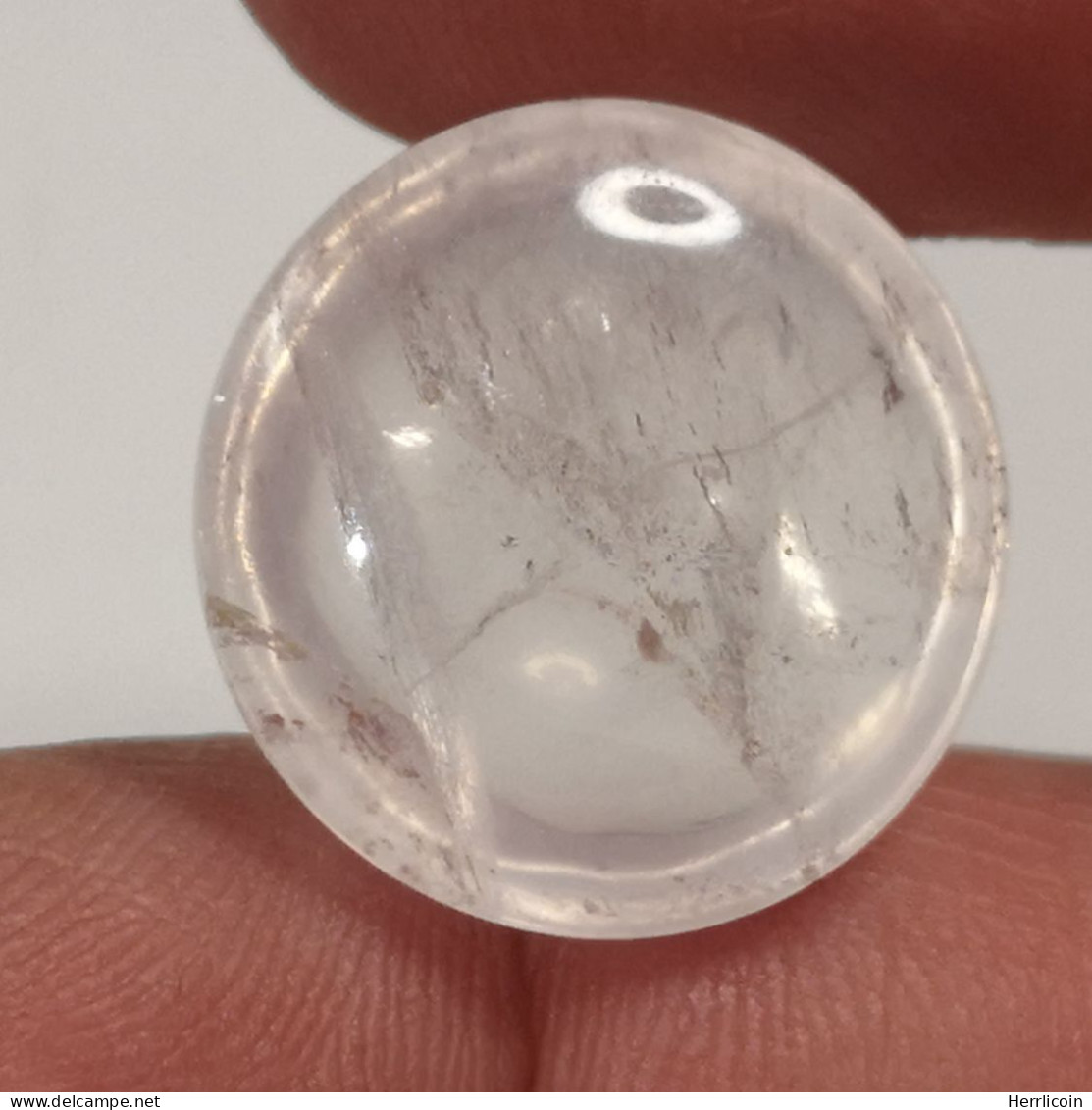 Quartz Rose Naturel Du Brésil - Cabochon Rond 18.90 Carats - 18.0 X 8.2 Mm - Pink Quartz