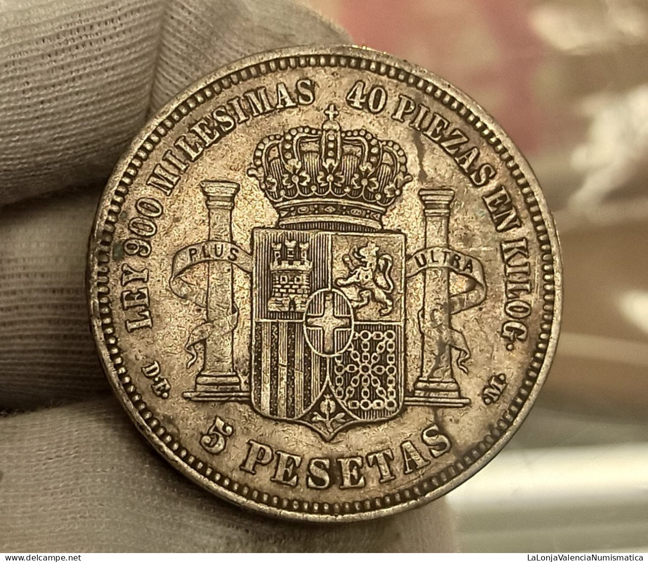 España Spain Duro 5 Pesetas Amadeo I 1871 *71 DEM Km 666 Plata - Otros & Sin Clasificación