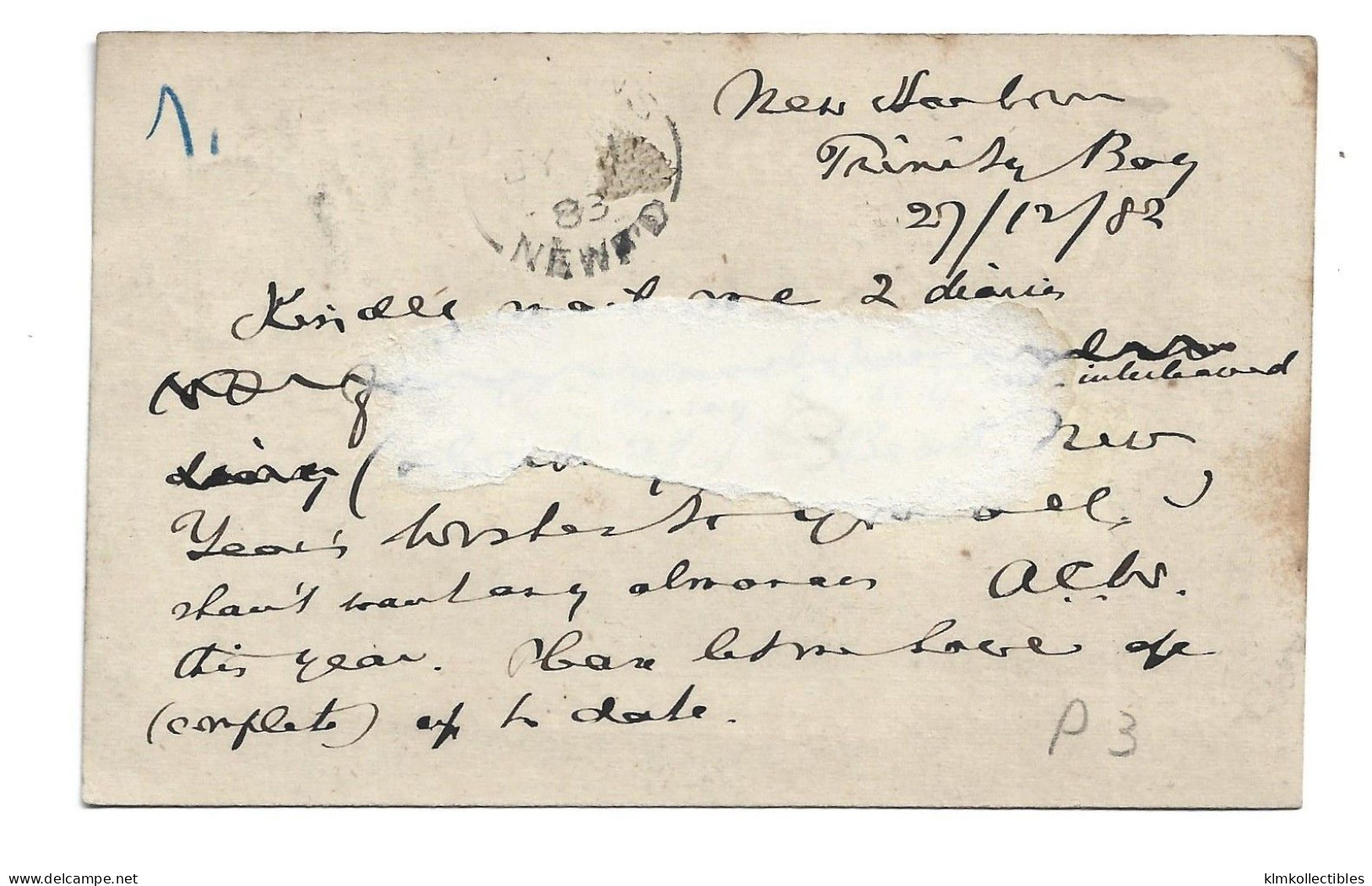 CANADA NEWFOUNDLAND TERRE NEUVE - 1883 POSTAL STATIONERY - Postwaardestukken