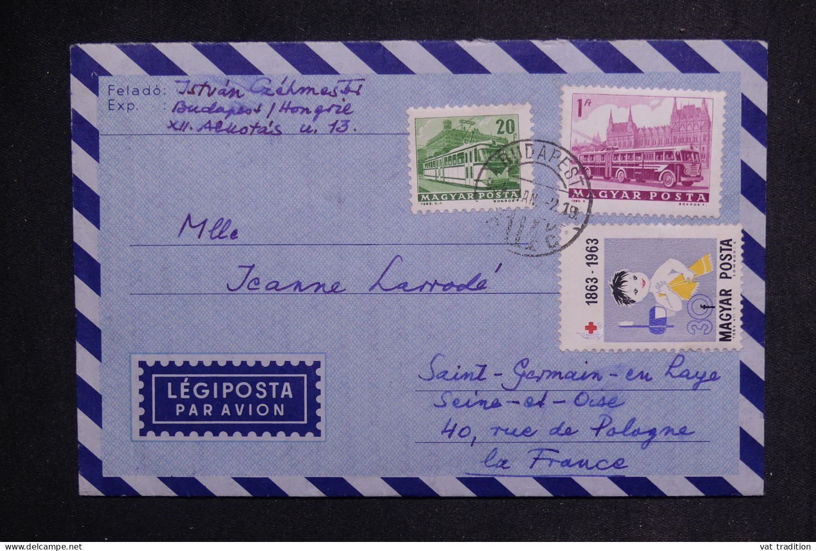 HONGRIE - Enveloppe De Budapest Pour La France - L 149986 - Briefe U. Dokumente