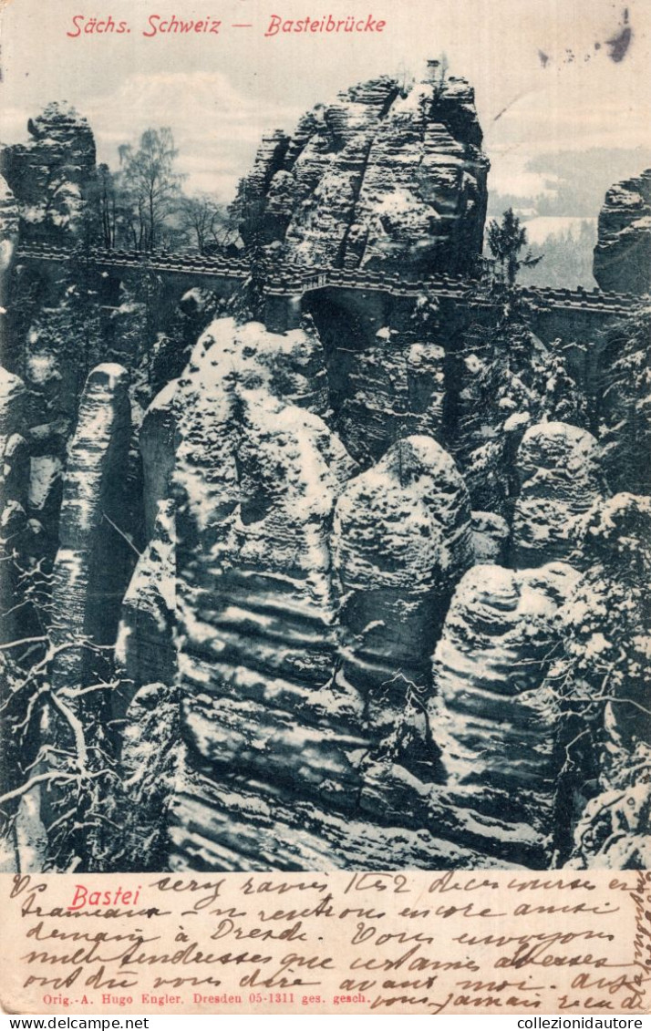 SÄCHS - SCHWEIZ - BASTEIBRÜCKE - BASTEI - CARTOLINA FP SPEDITA NEL 1910 - Bastei (sächs. Schweiz)