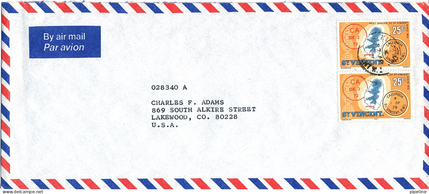 St. Vincent Air Mail Cover Sent To USA - St.Vincent (1979-...)