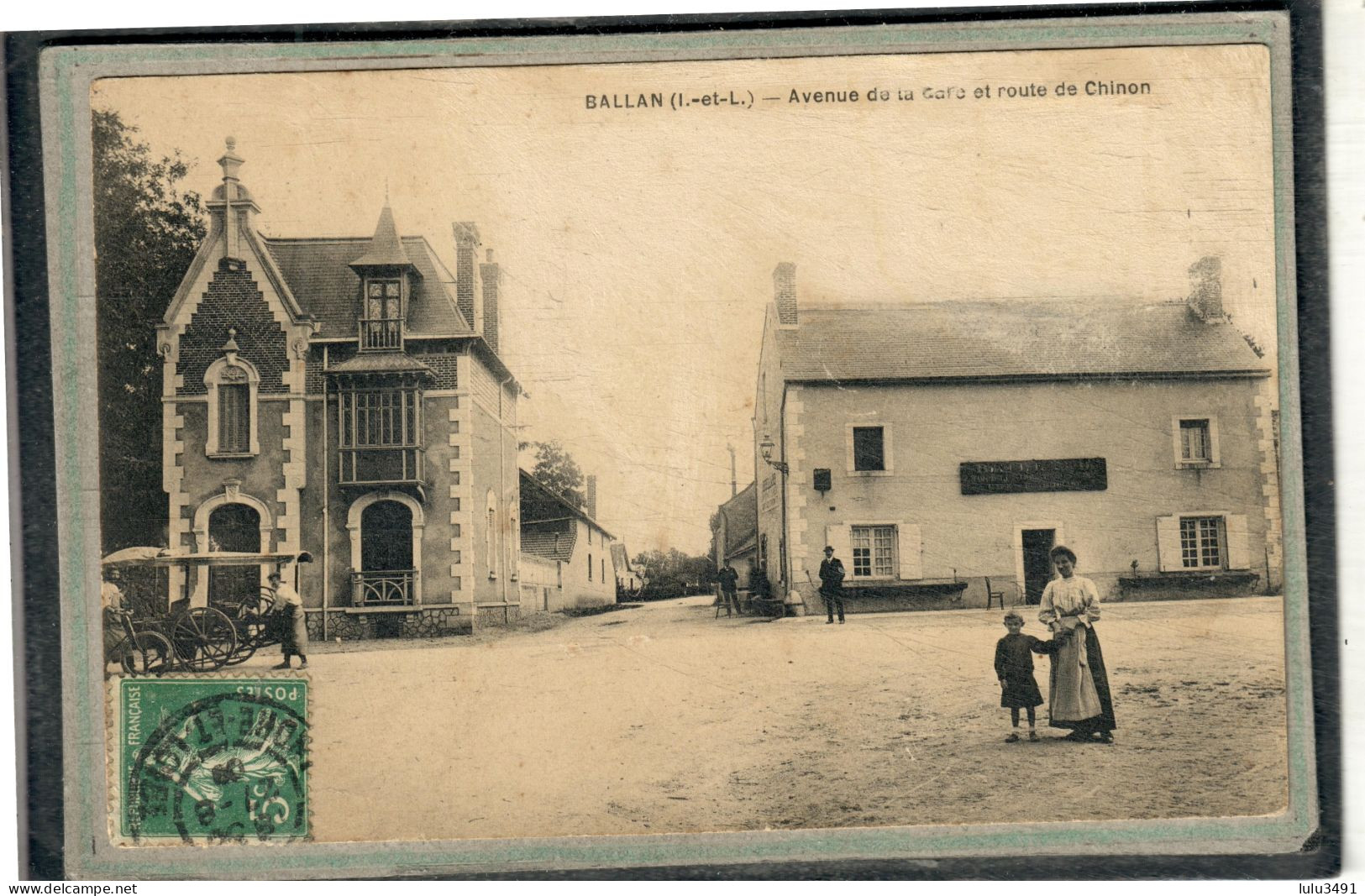 CPA - BALLAN (37) - Aspect De L'Avenue De La Gare Et De La Route De Chinon En 1909 - Ballan-Miré