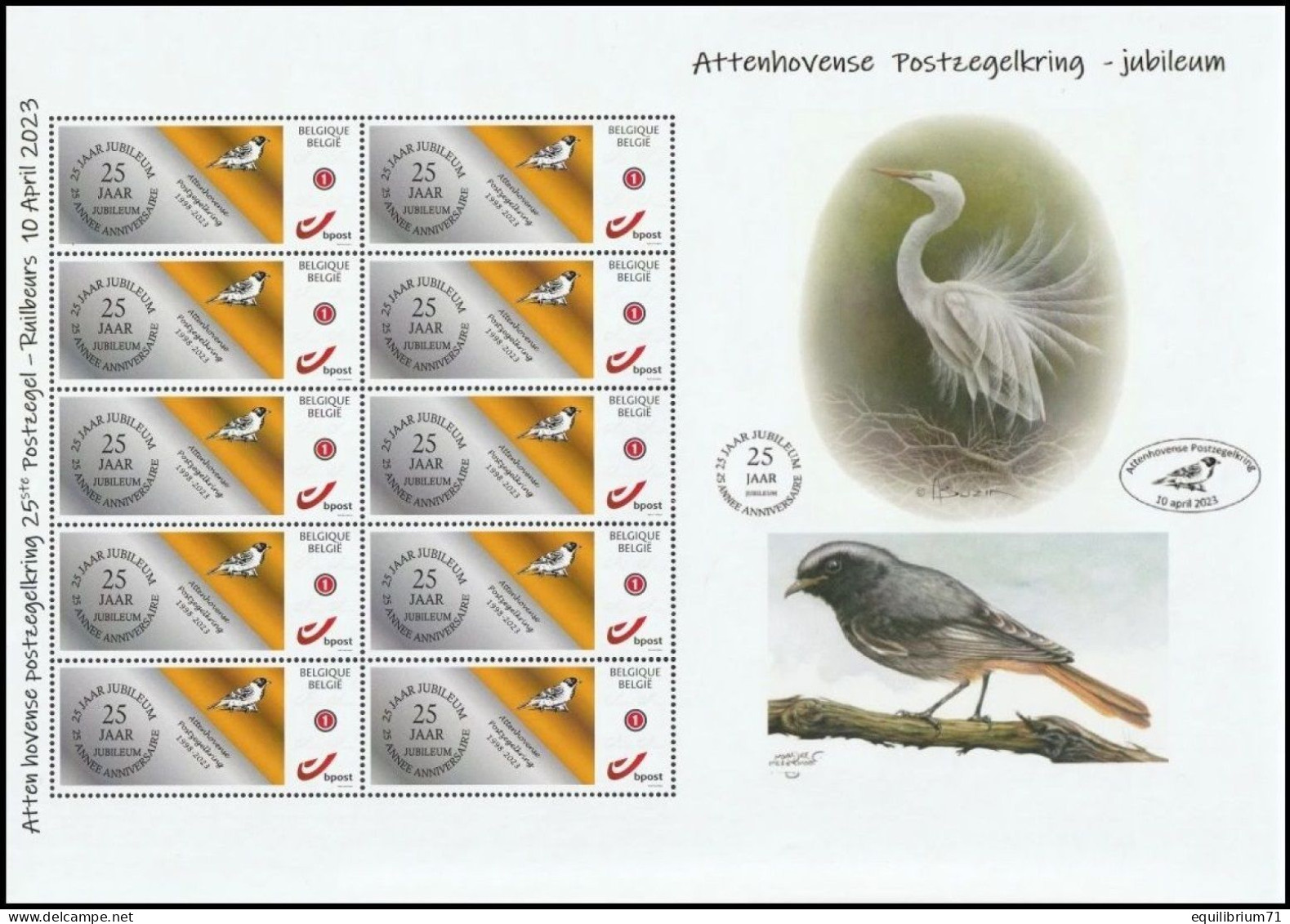 DUOSTAMP/MYSTAMP** - Cercle D'Ottoncourt / Attenhovense Postzegelkring - 1998-2023 - 25 Ans/jaar/jahre - Jubileum - RRR - Picotenazas & Aves Zancudas